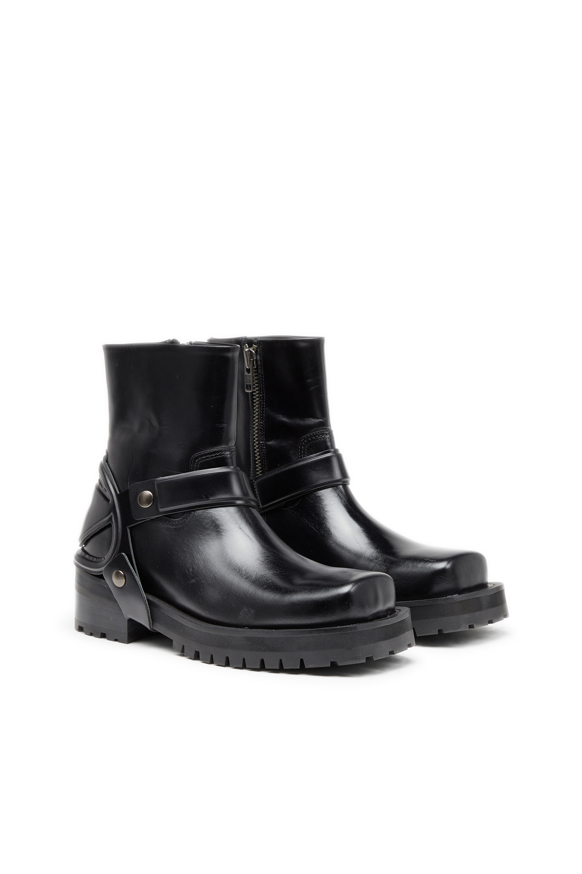 Diesel - D-TEXAN CH, Herren D-Texan-Riemen-Boots aus glänzendem Leder in Schwarz - 2