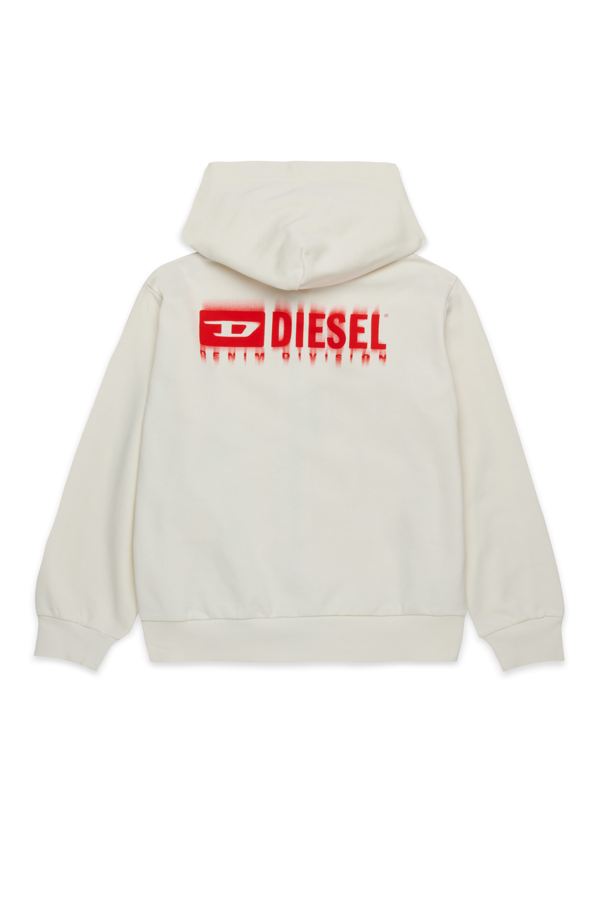 Diesel - SVOUGZIP OVER, Herren Reißverschluss-Hoodie mit verschmiertem Logo in Weiß - 2