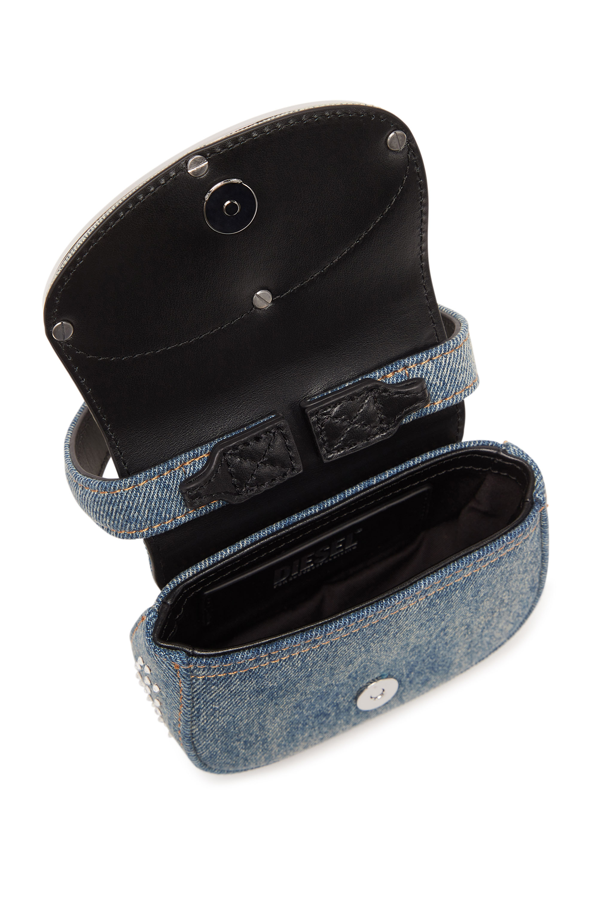 Diesel - 1DR XS, Damen 1DR XS - Ikonische Mini-Tasche aus Denim mit Strass in Hellblau - 4