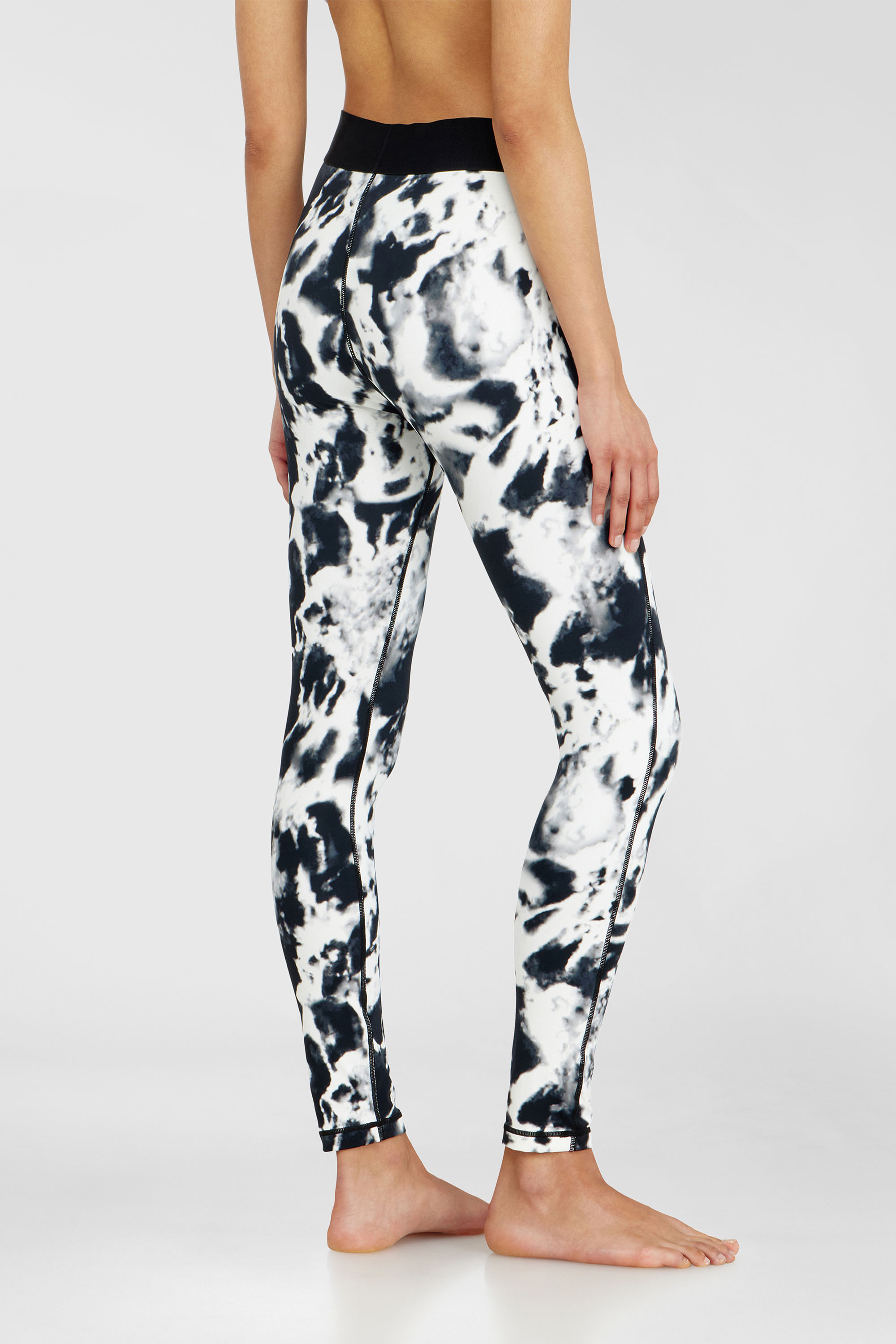 Diesel - ADELINE-D-POP, Damen Leggings aus bedruckter Mikrofaser in Weiss/Schwarz - 4