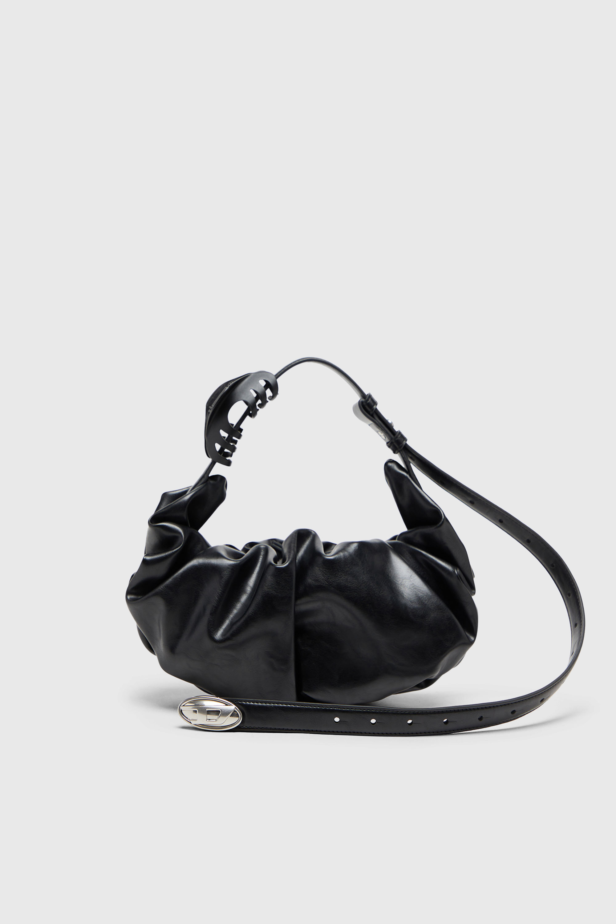 Diesel - GRAB-D HOBO S, Damen Grab-D-Small Hobo-Tasche mit gerafftem Design in Schwarz - 1