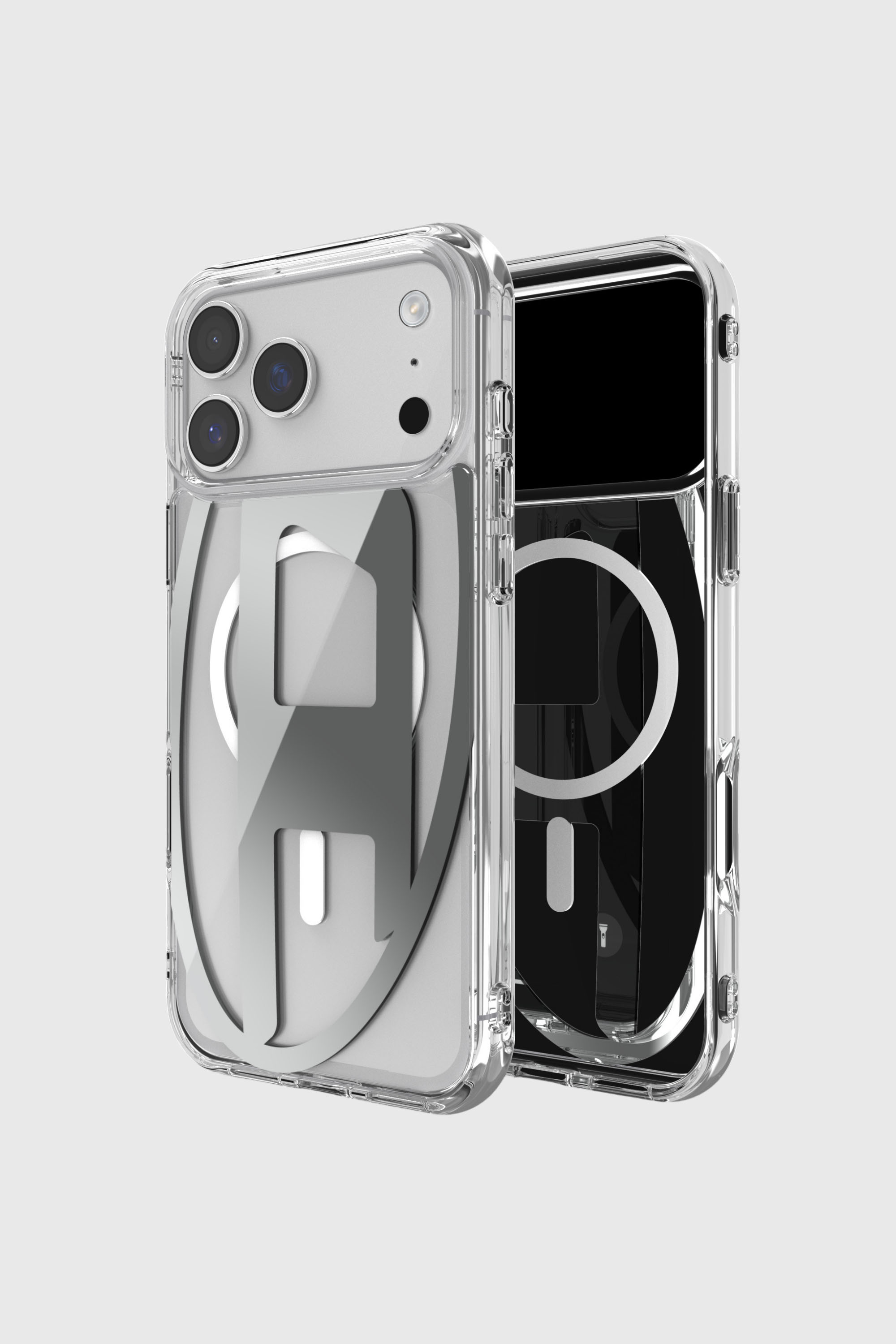 Diesel - 60414 AOP CASE, Unisex Oval D Metallic Case mit Magsafe f&uuml;r iPhone 17 Pro Max in Grau - 1