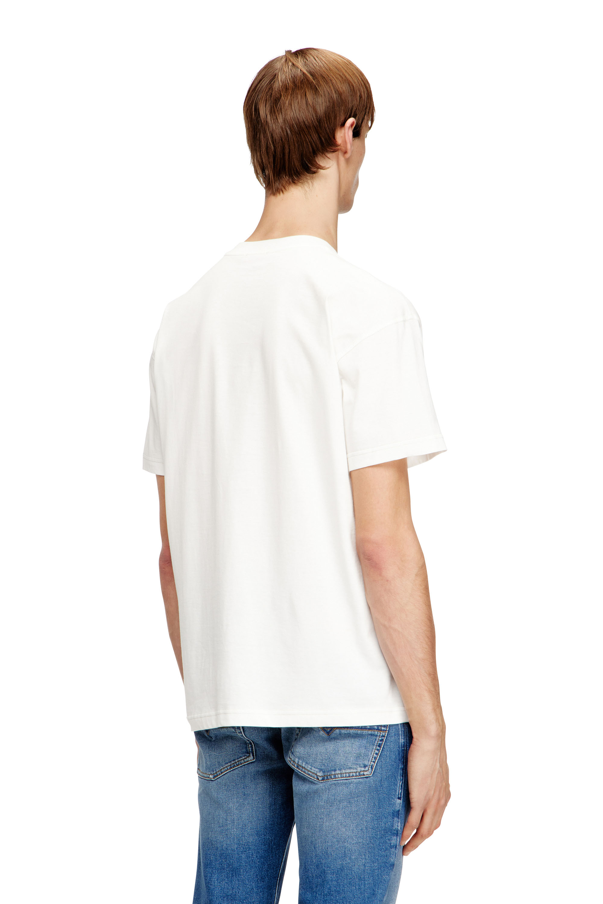 Diesel - T-NORM-V16, Herren Regul&auml;res Baumwoll-T-Shirt mit Diesel-Stickerei in Wei&szlig; - 4