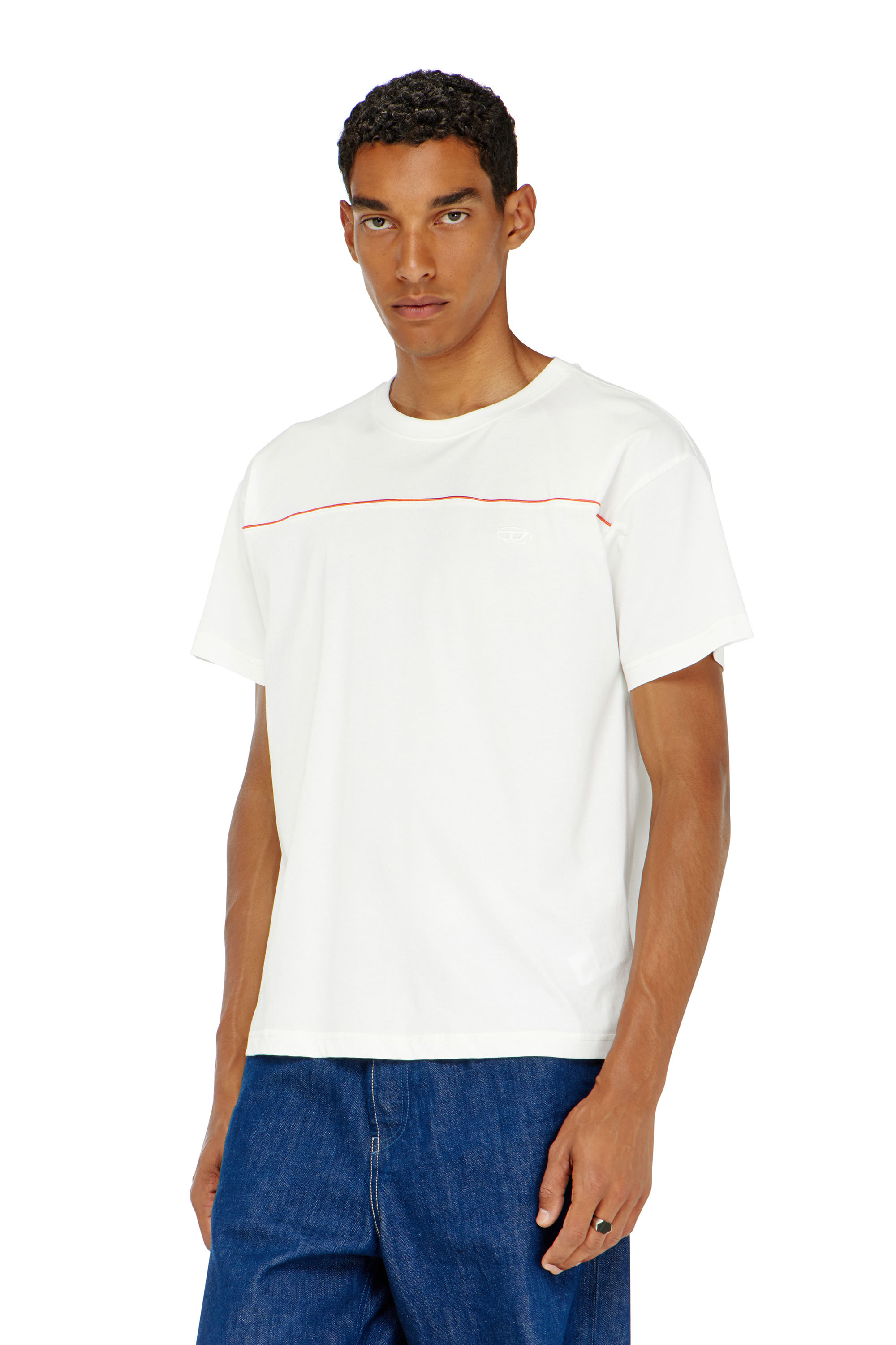 Diesel - T-NORM-PIPING, Herren T-Shirt mit kontrastierenden Paspeln in Wei&szlig; - 3