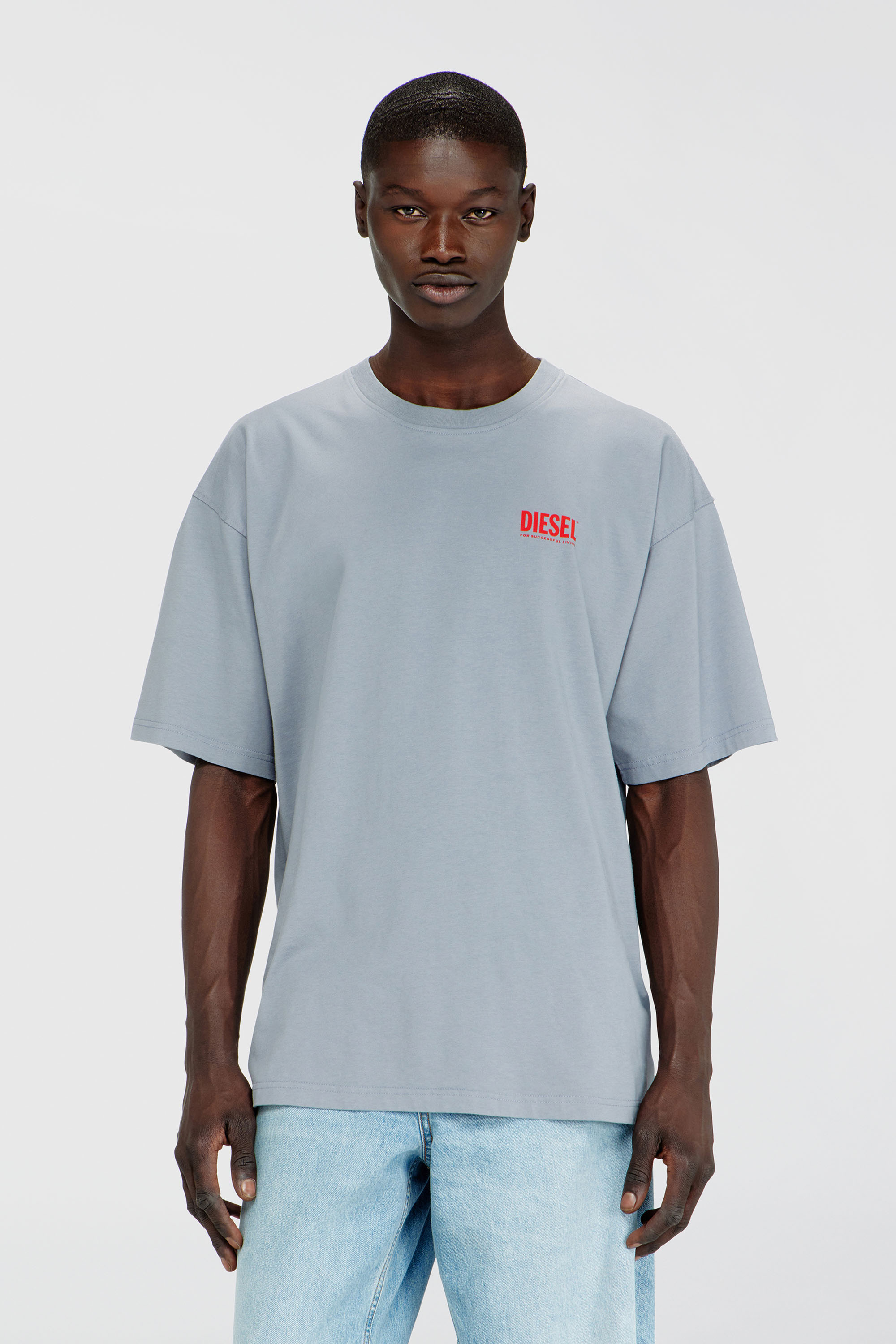 Diesel - T-BOXT-BISK, Herren Baumwoll-T-Shirt mit Diesel-Biscotto-Print in Hellgrau - 3