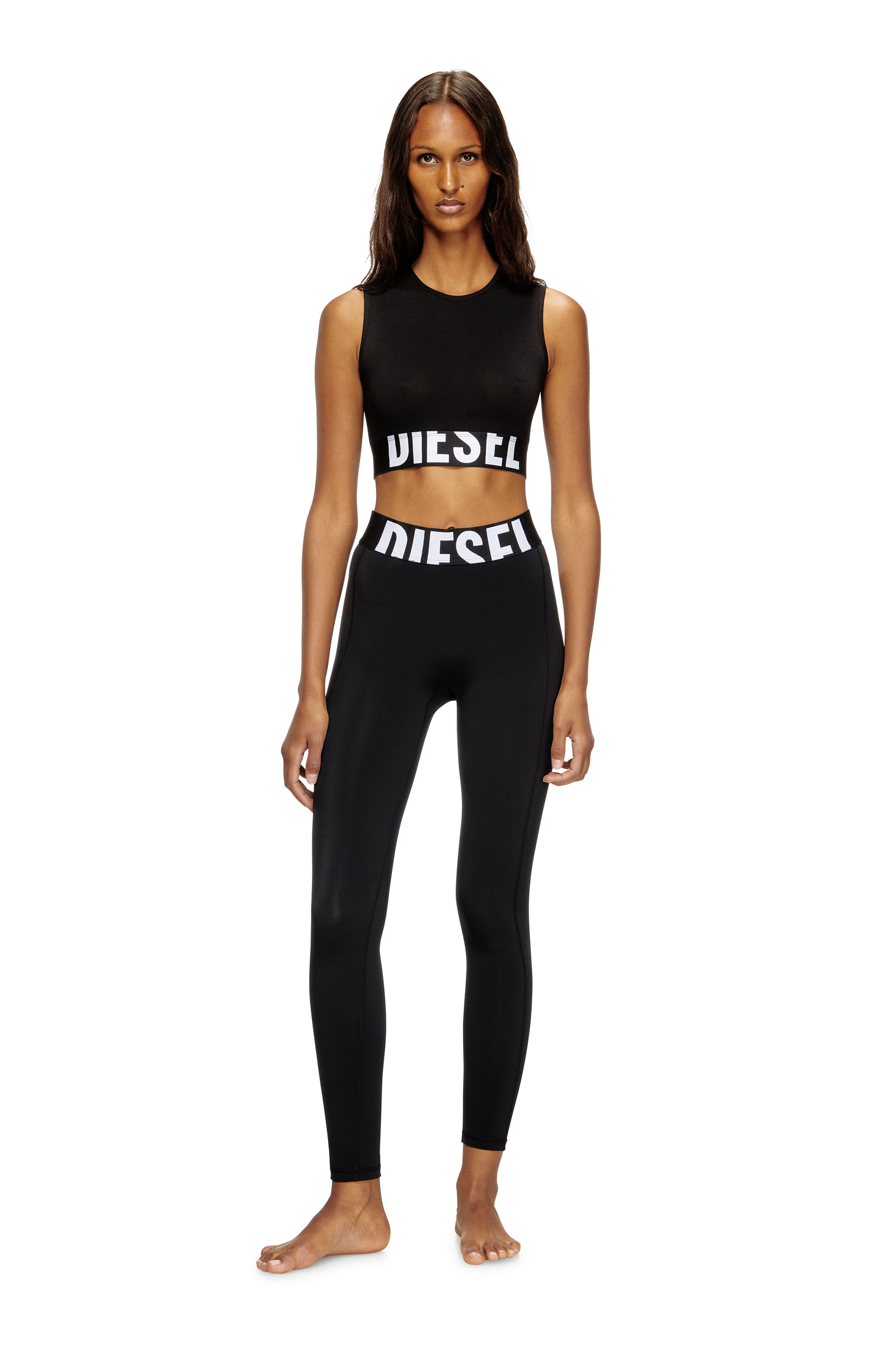Diesel - ADA-D-POP, Damen Verkürztes Tanktop mit Cut-off-Logo in Schwarz - 2