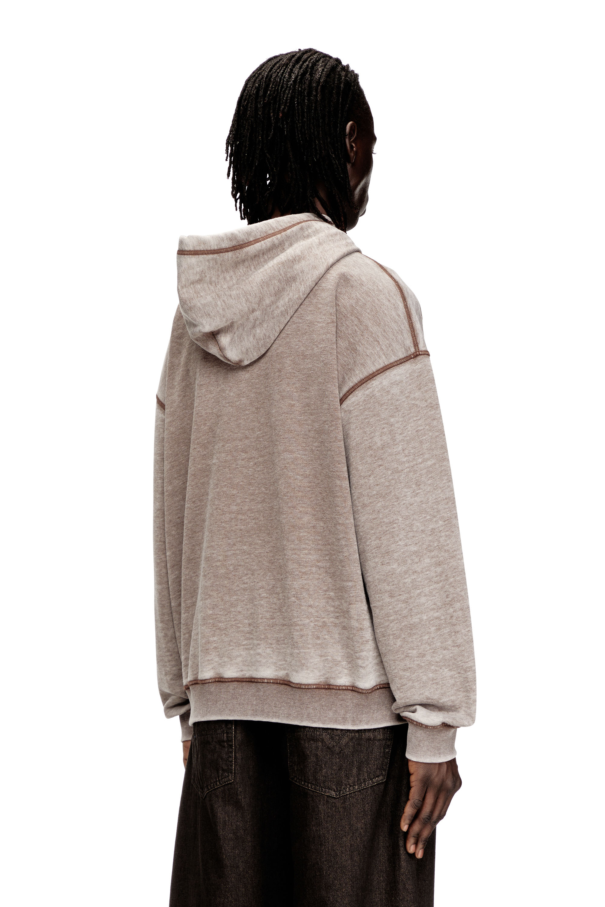 Diesel - S-BOXT-CHAN-HOOD, Herren Entspannte Scuba-Kapuzenshirt mit Marmoreffektwäsche in Dunkelgrau - 4