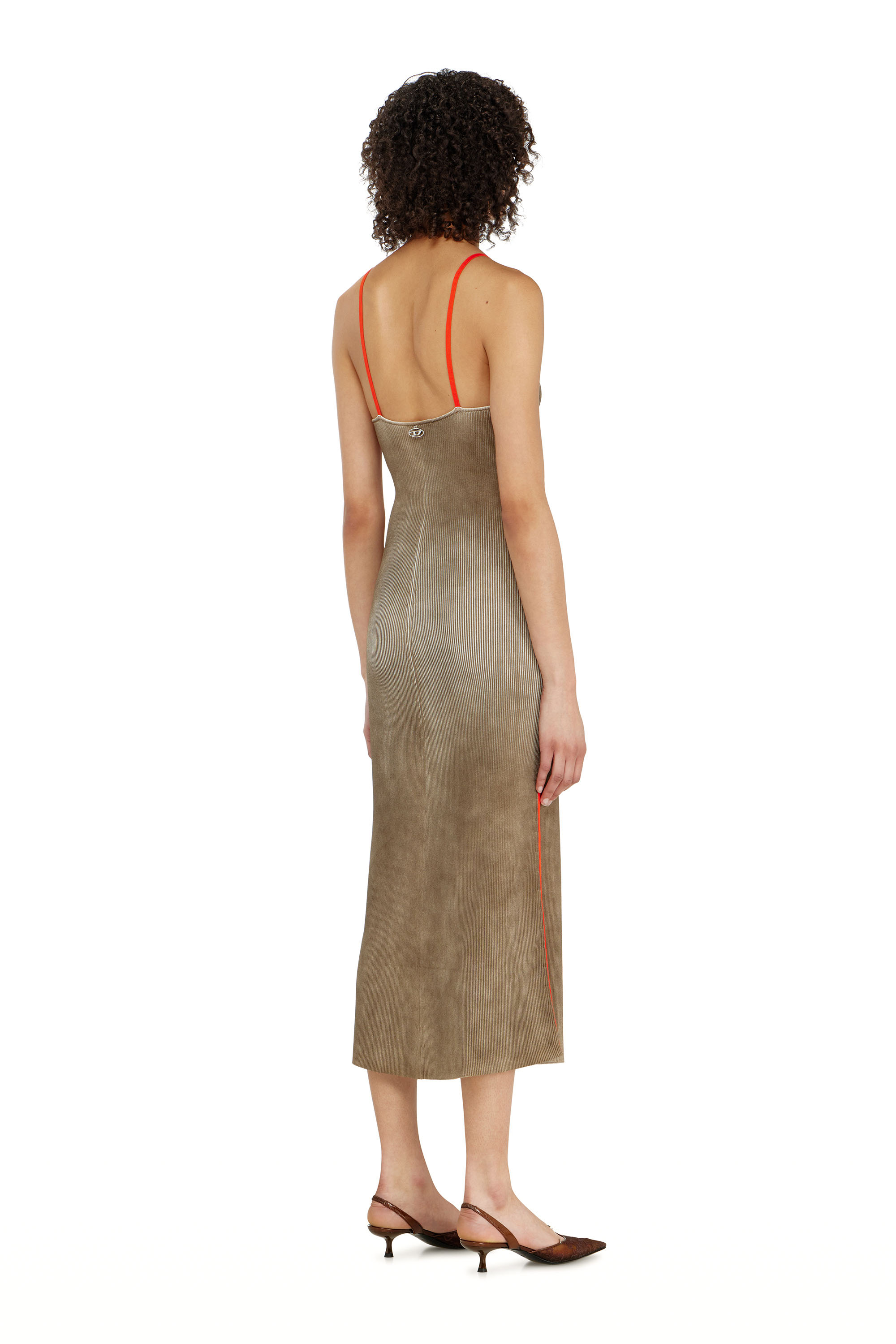 Diesel - M-SARMELA, Damen Rippenstrick-Midikleid mit kontrastierenden B&auml;ndern in null - 4