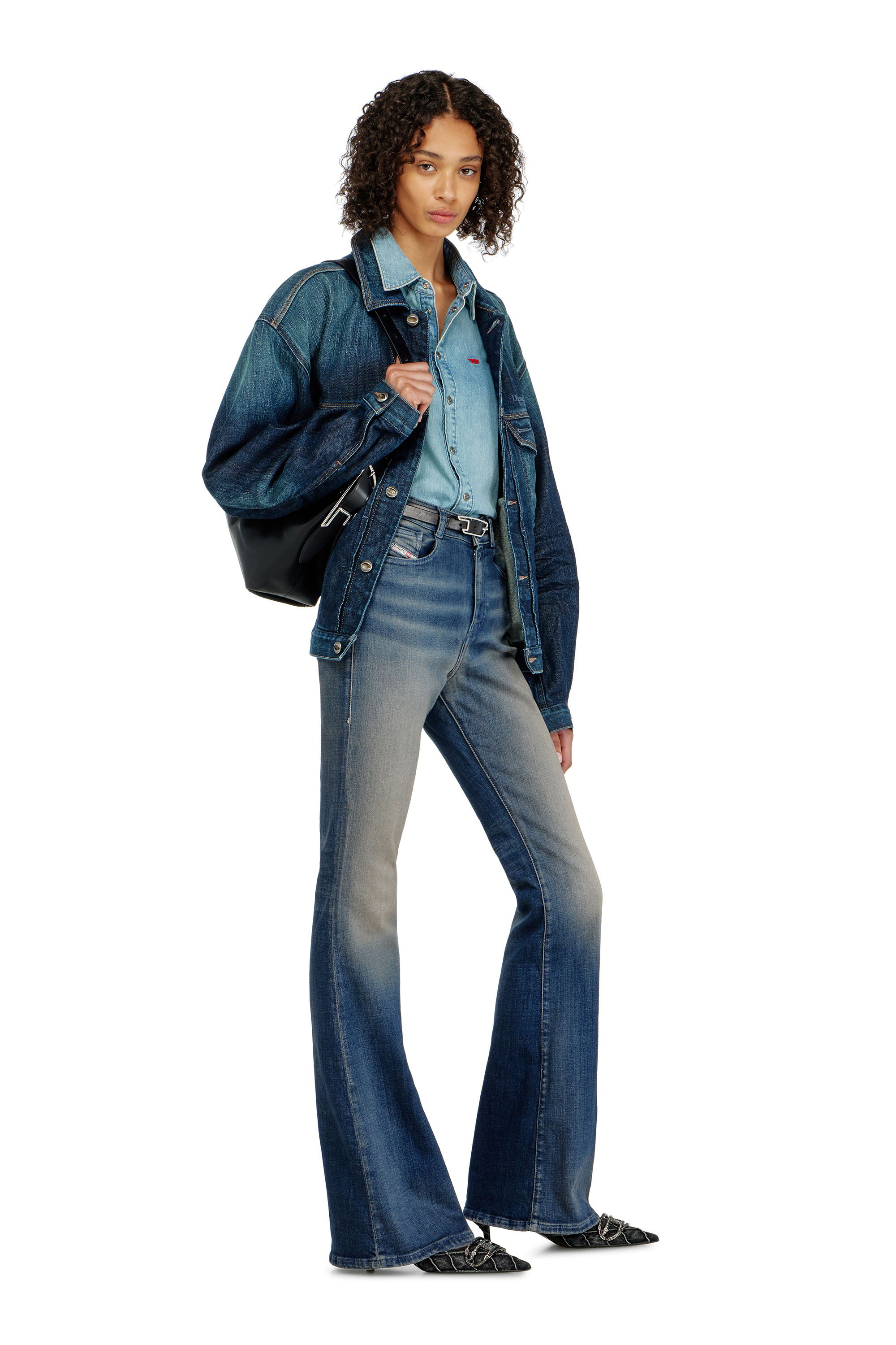 Diesel - Damen Bootcut Jeans 1973 D-Partt 09P67, Dunkelblau - 2