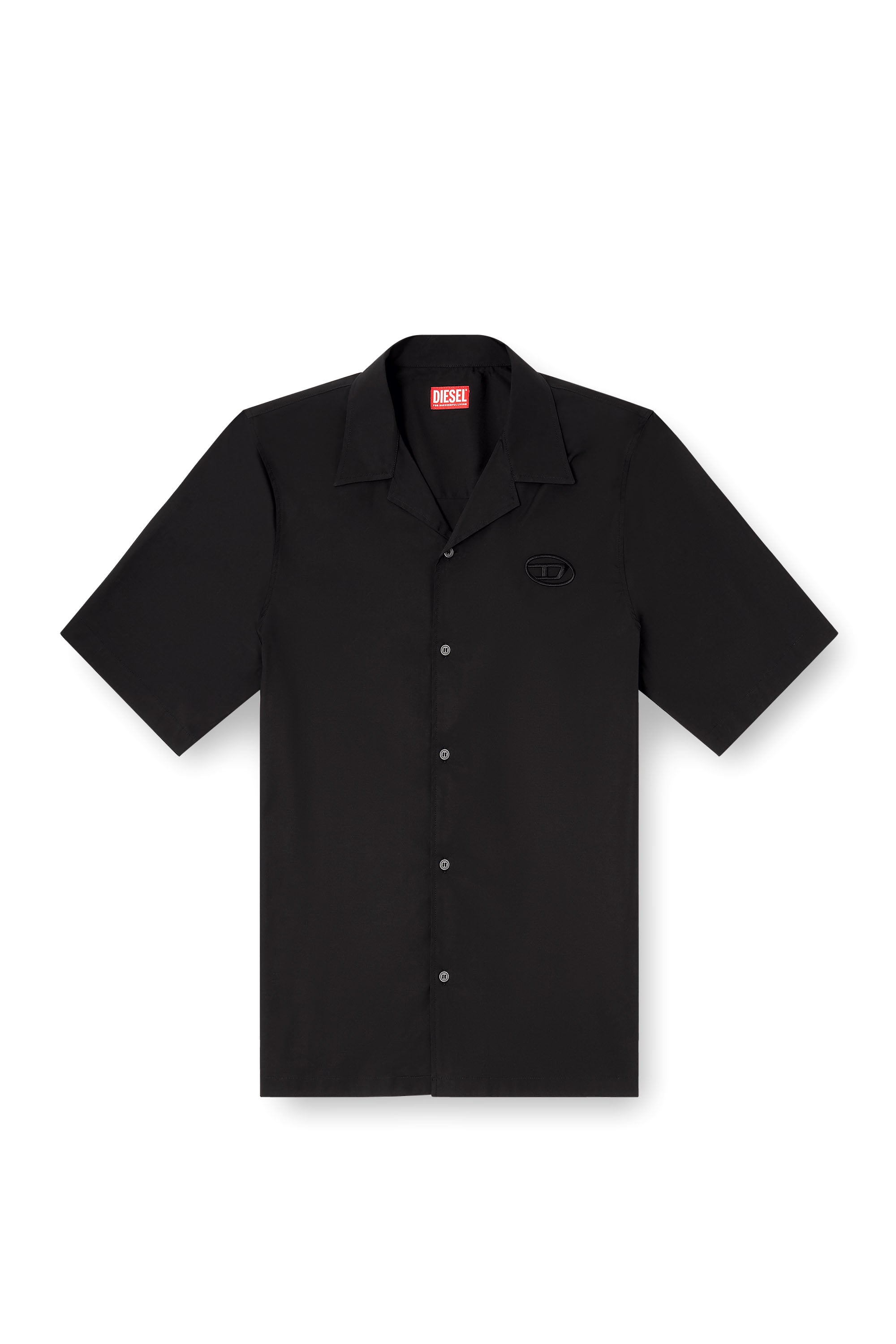 Diesel - S-MAC-GSBH, Herren Stretch-Popeline-Hemd mit Oval-D-Stickerei in Schwarz - 3