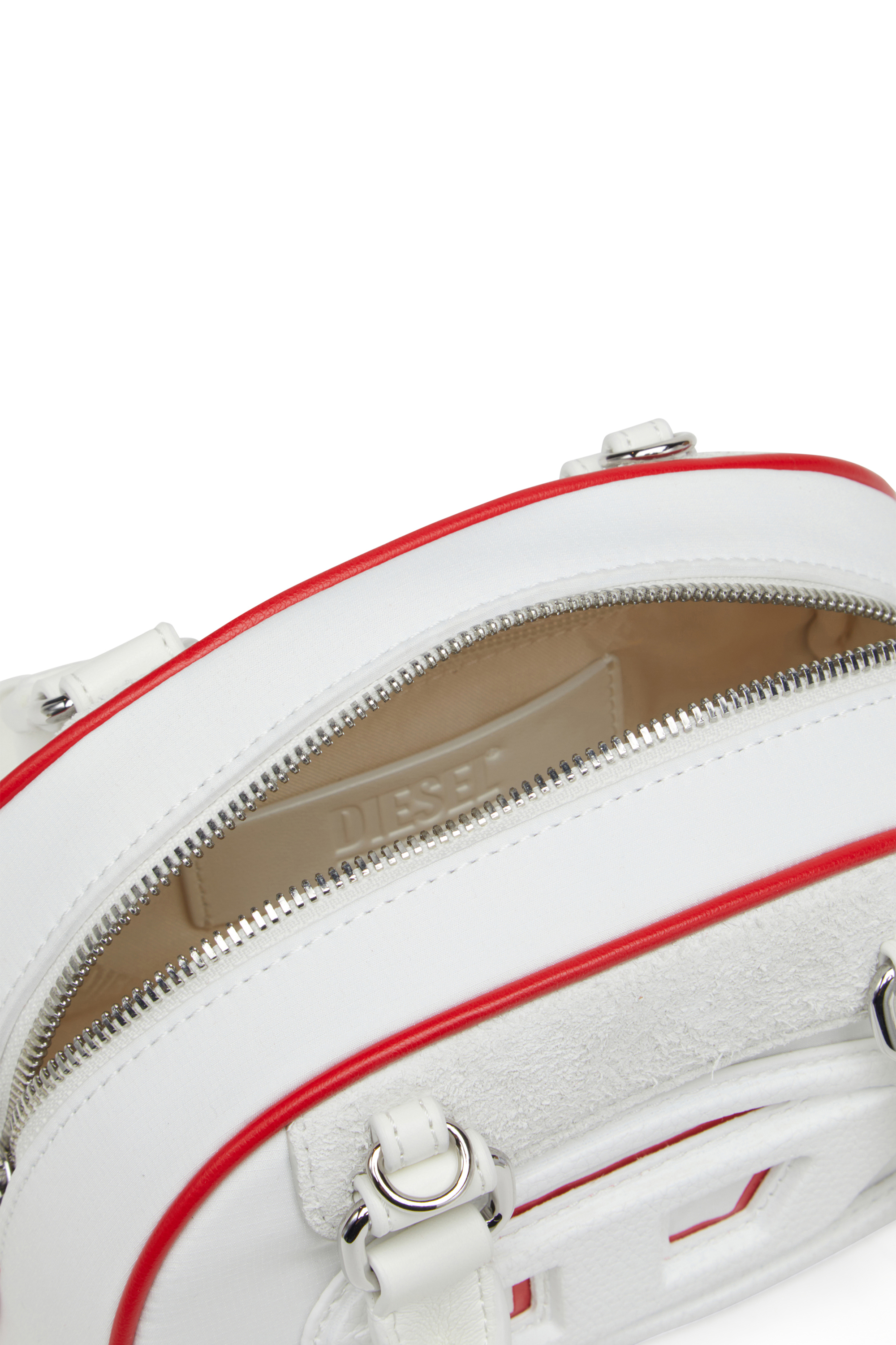 Diesel - 1DR DOME CROSSBODY, Damen 1DR Dome-Colourblock-Mini-Bowling-Tasche in Weiß - 3