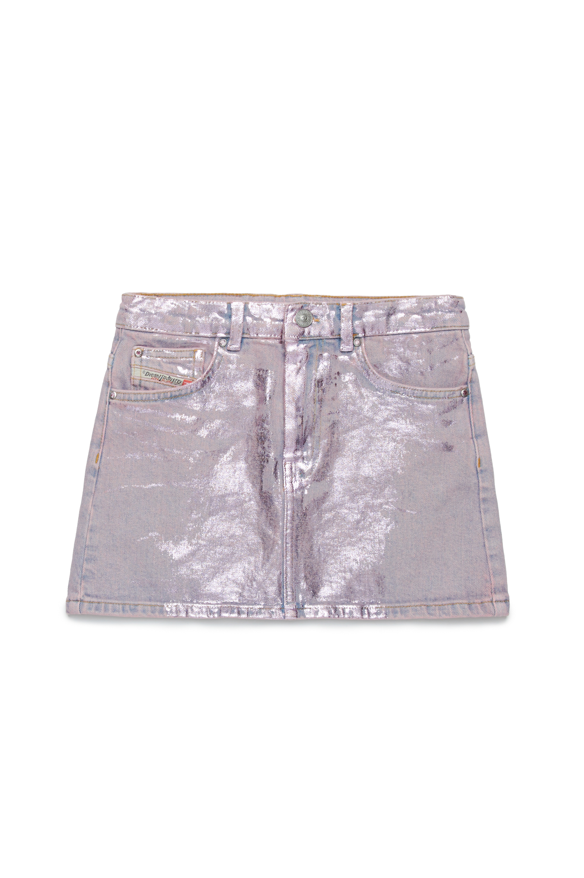 Diesel - GIANNA, Damen Kurzer Rock aus Metallic-Denim in Lila - 1