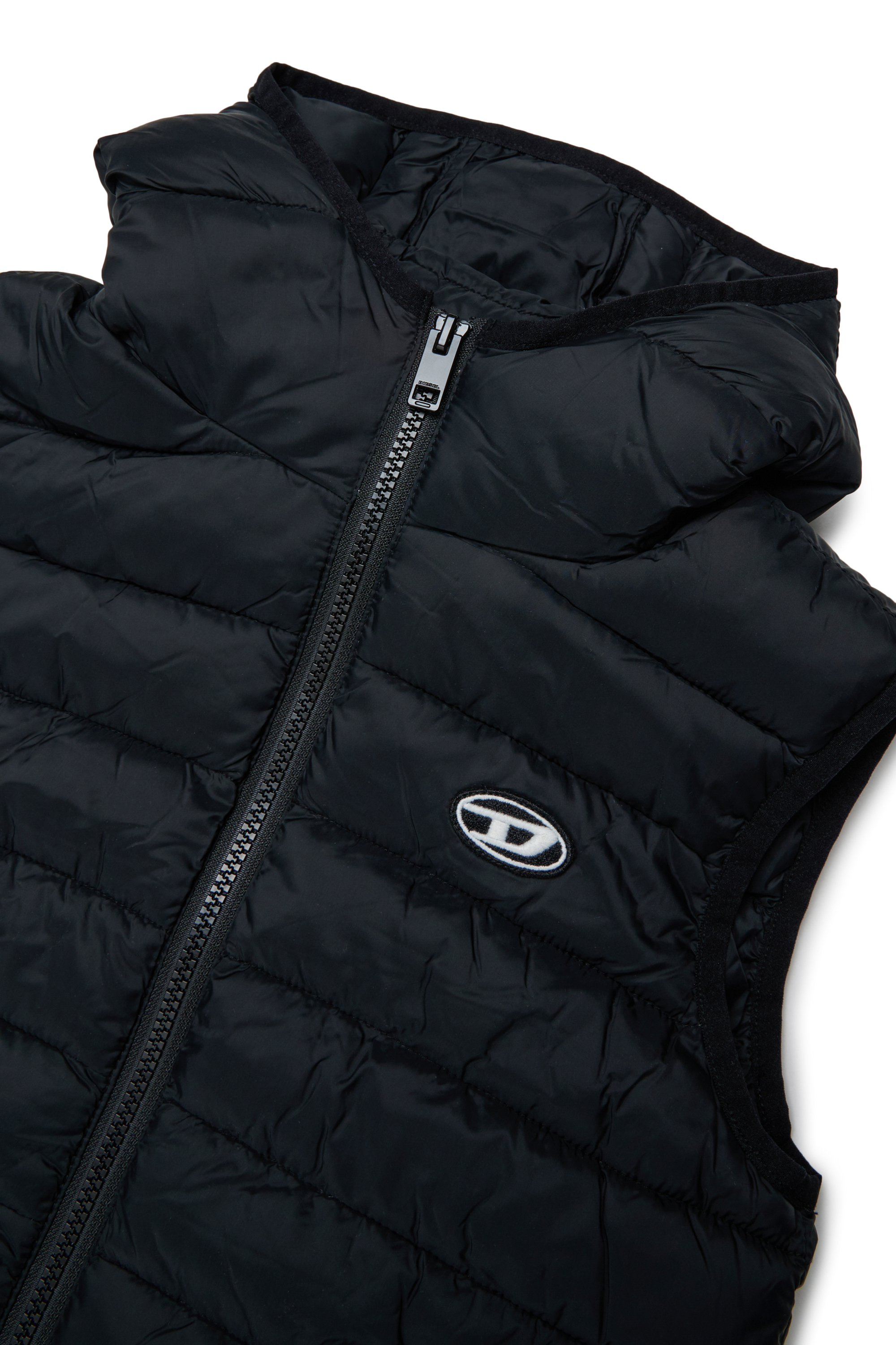 Diesel - JTEMPLY, Unisex Nylon-Weste mit Kapuze und Wattierung in Schwarz - 3