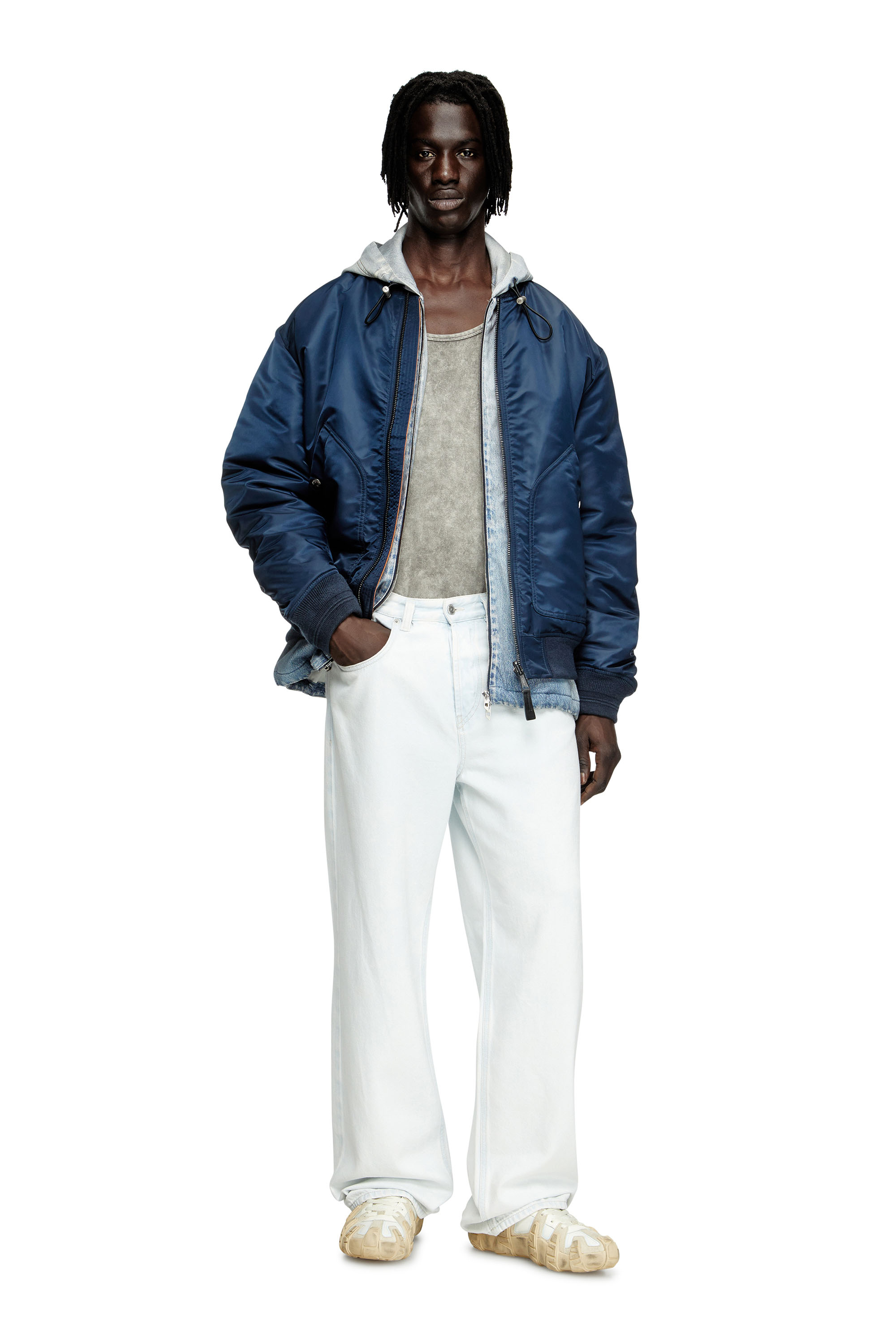 S-D-GRIFFE LOW, Weiss/Beige Diesel - S-D-GRIFFE LOW, Herren S-D-Griffe - Turnschuhe aus Nylon in Weiss/Beige - 7