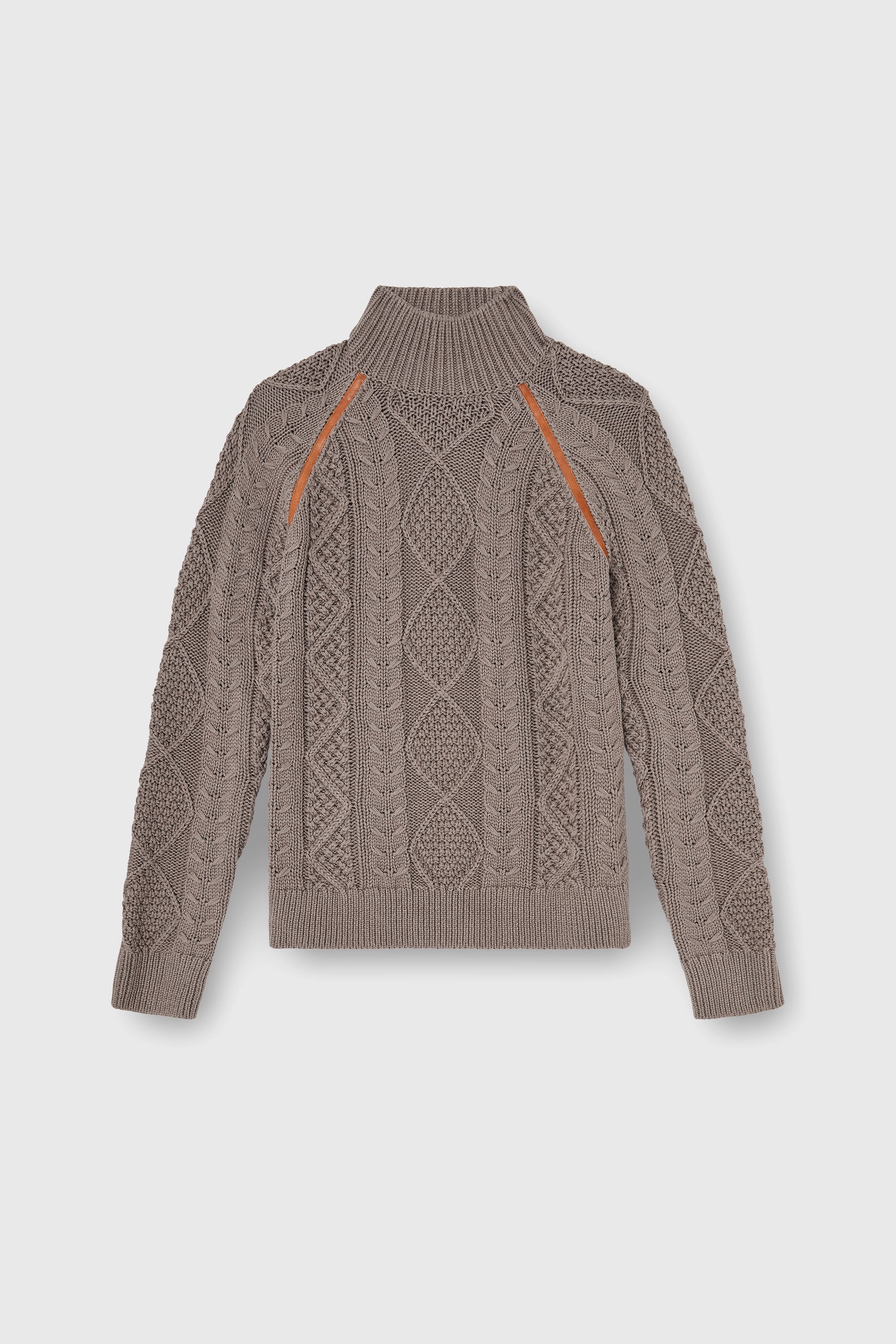 Diesel - K-INOME, Herren Rollkragenpullover im Zopfmuster in Grau - 2
