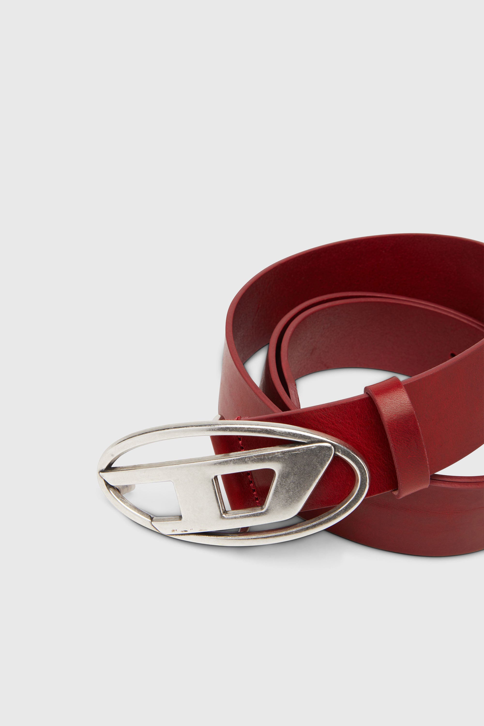 Diesel - B-1DR, Herren 3.9cm Lederg&uuml;rtel mit D-Schlie&szlig;e in Rot - 2