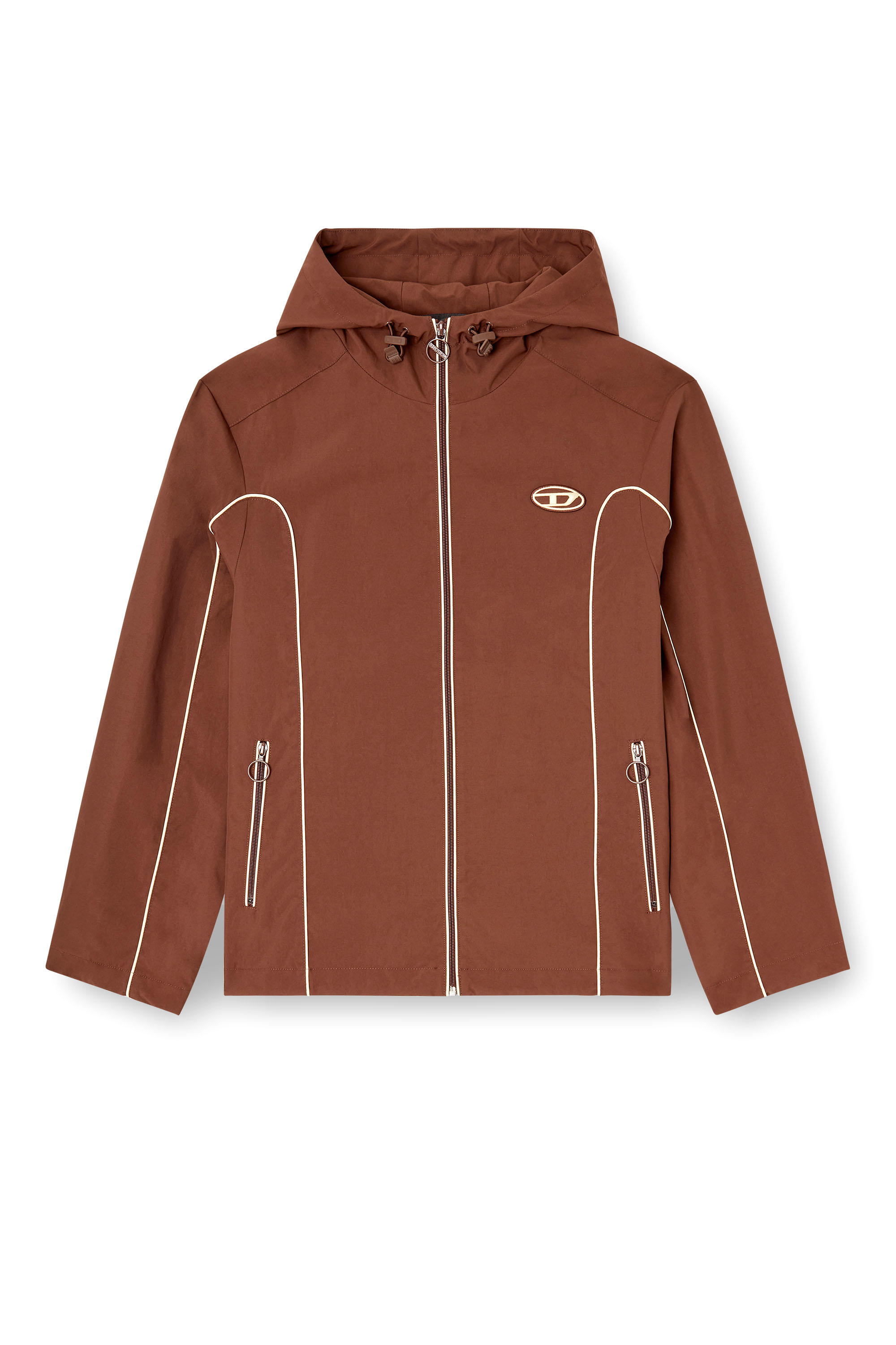Diesel - J-HIVES, Herren Windjacke mit Kontrastpaspelierung in Braun - 3