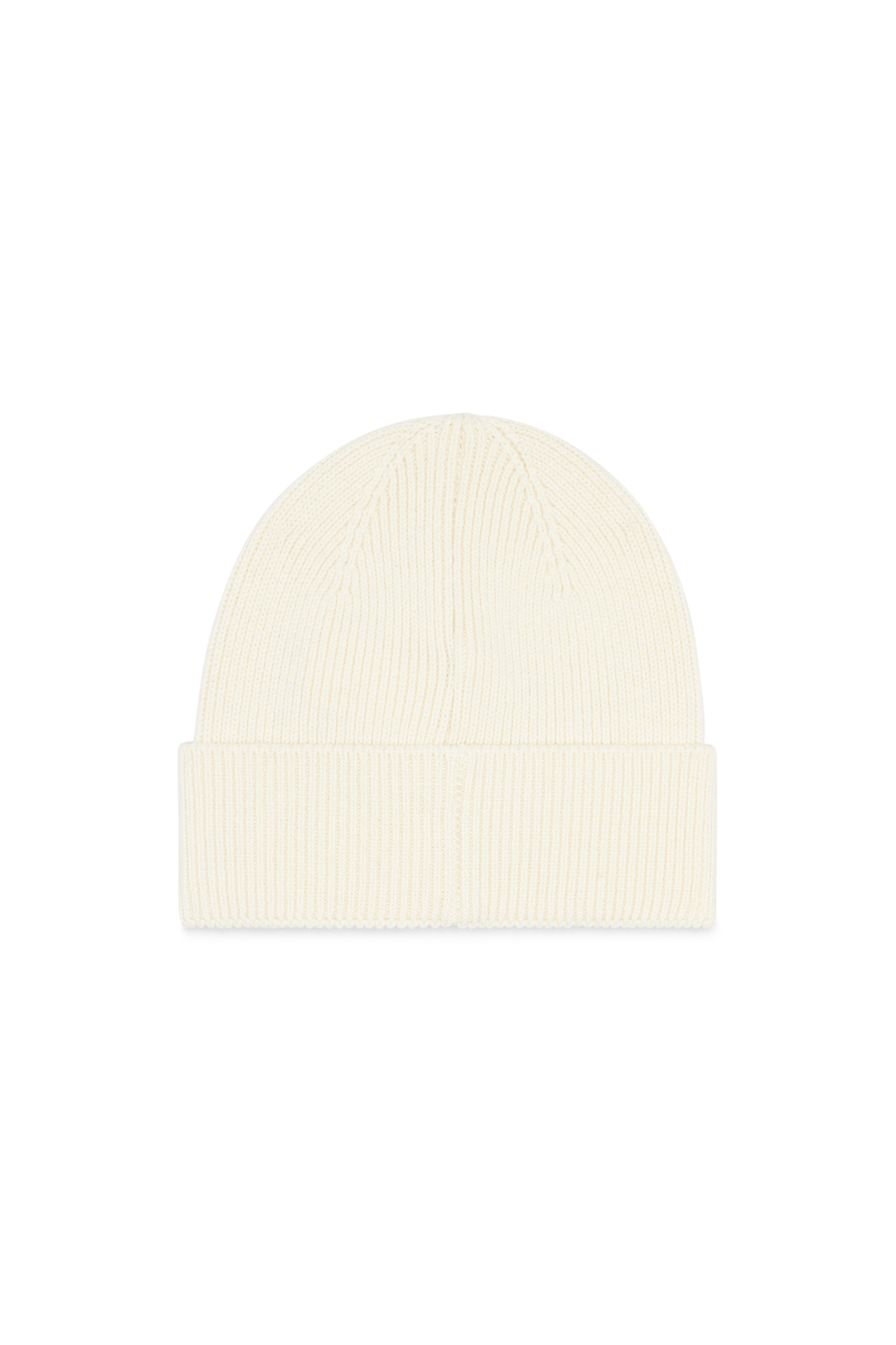 Diesel - K-CODER-FULLY B, Unisex Gerippte Beanie-Mütze mit D-Stickerei in Weiß - 2