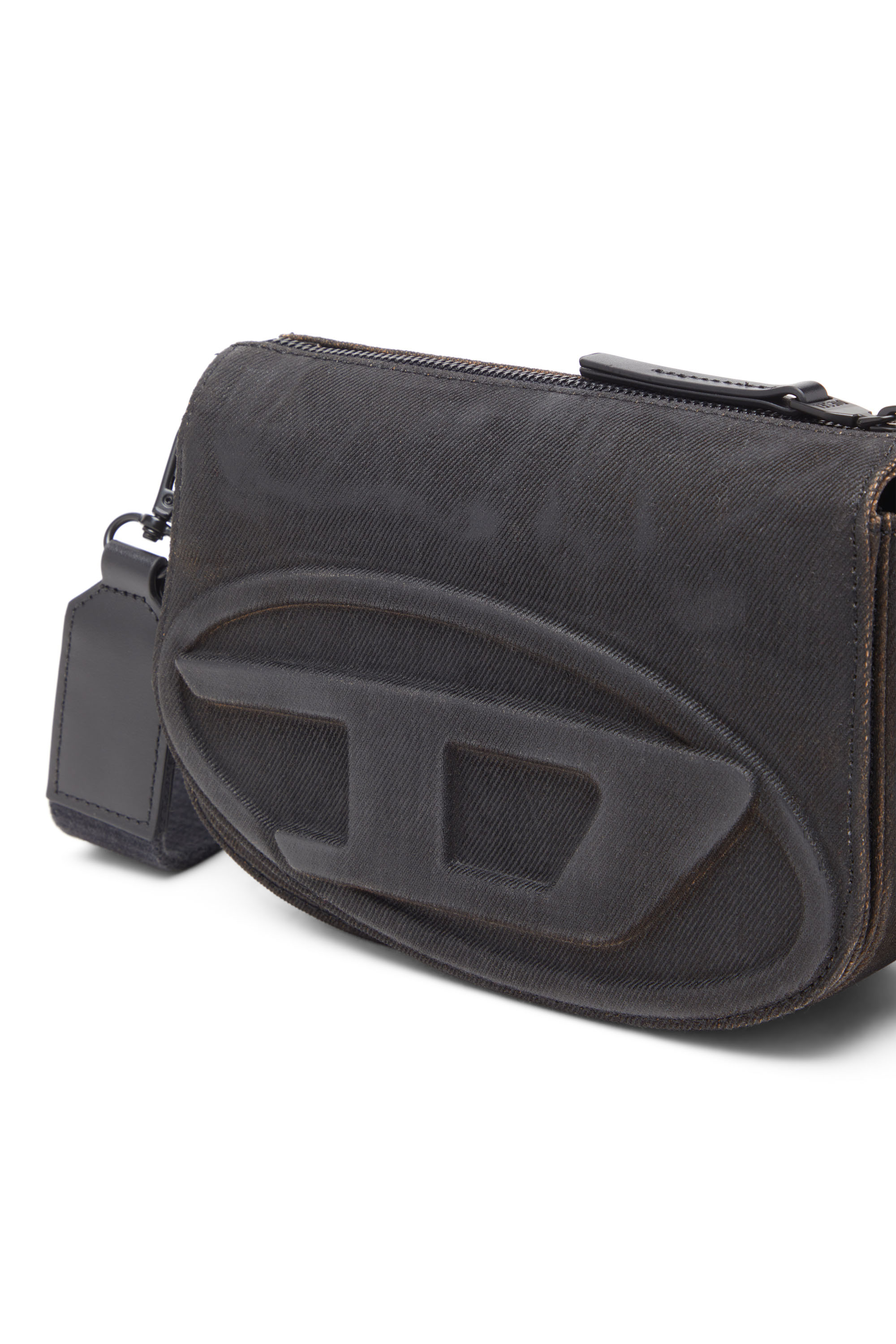 Diesel - 1DR CAMERA BAG, Herren 1DR-Camera Bag aus beflocktem Denim in Schwarz - 5