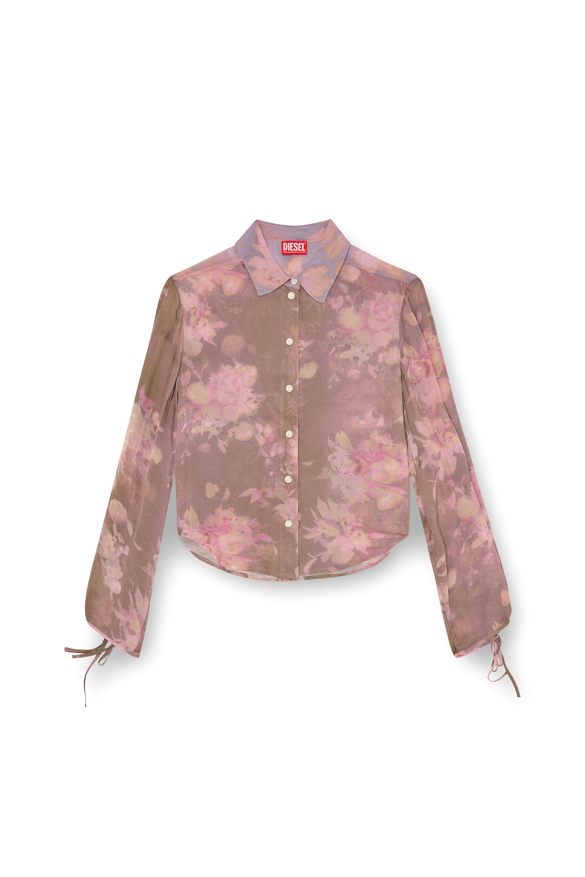 Diesel - C-LEVER, Damen Chiffon-Bluse mit all-over Blumenprint in null - 3