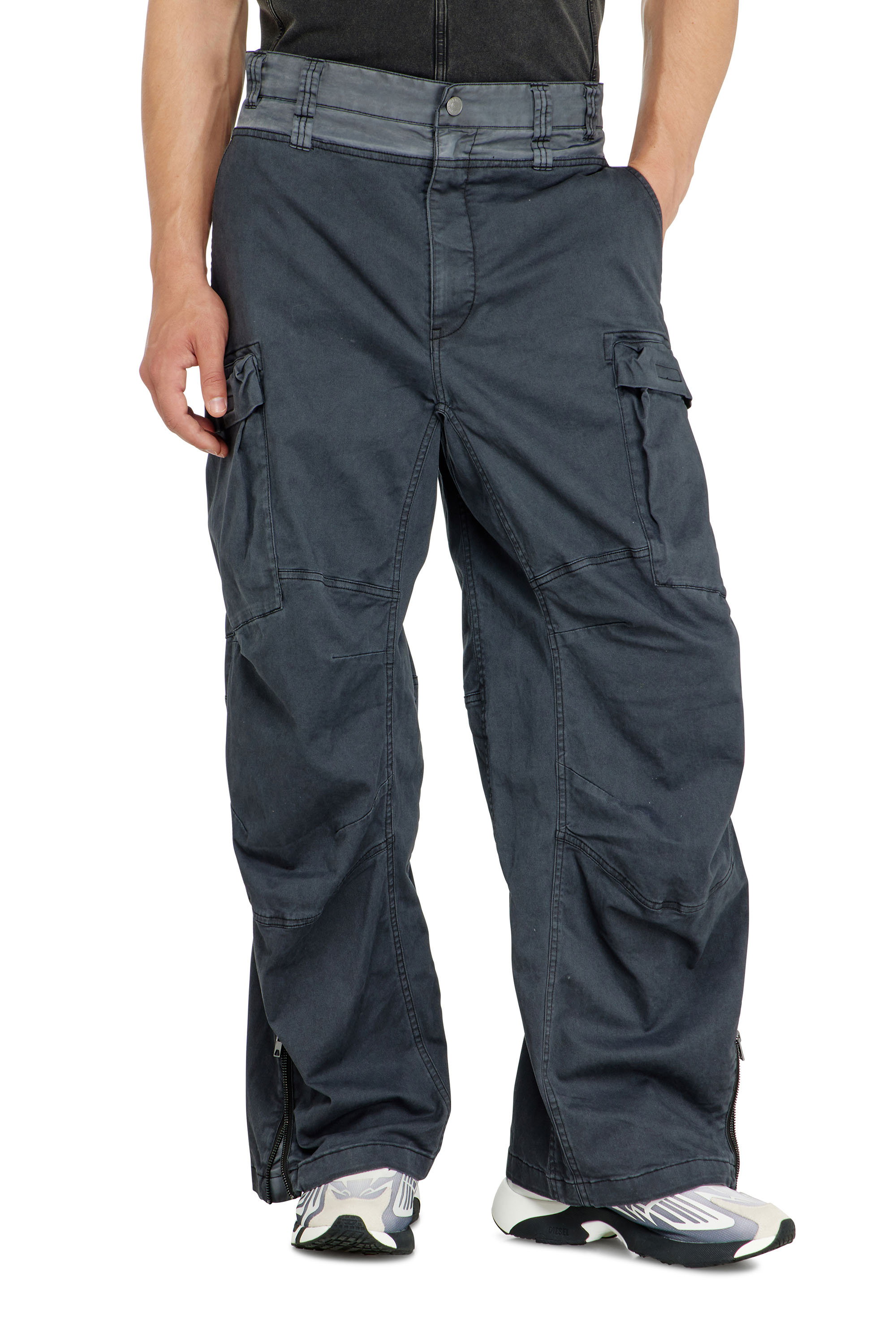 Diesel - P-DELLS, Herren Cargo-Hose aus Baumwolle und Nylon in Blau - 2