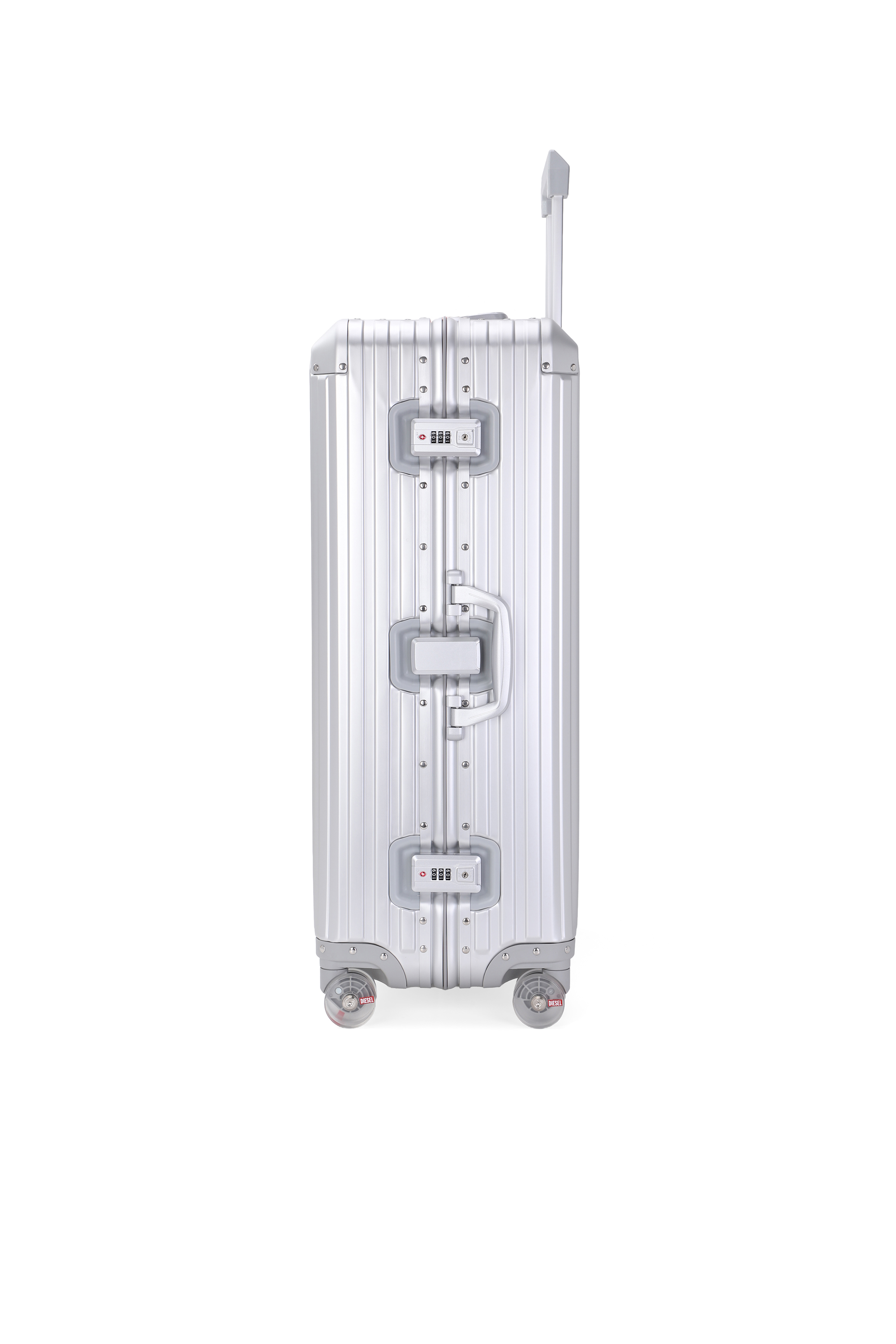 Diesel - DIESEL ALUMINUM TROLLEY- DSL002, Unisex Koffer aus Aluminium Gr&ouml;&szlig;e L in Silber - 4
