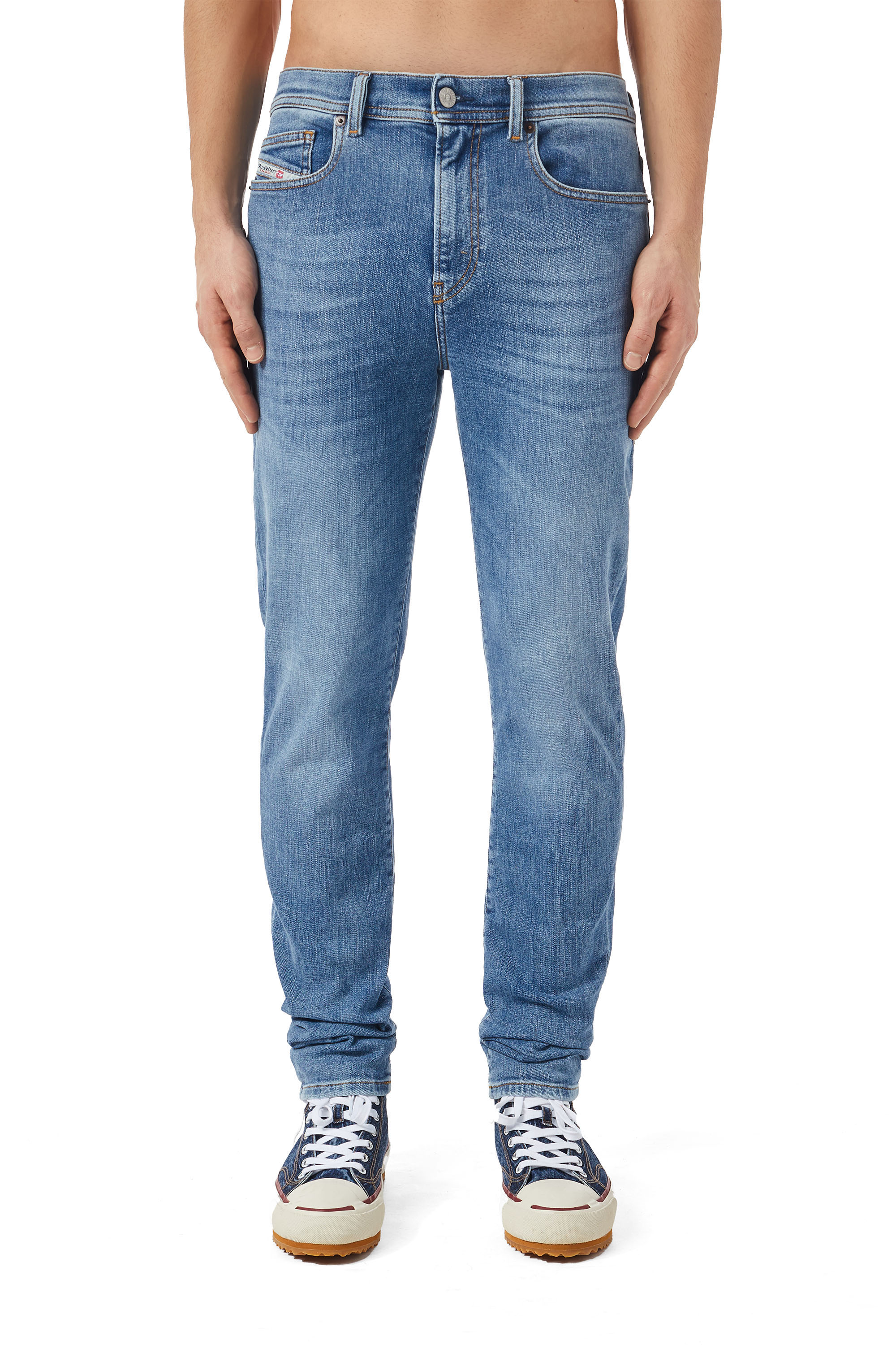 1983 09C01 Skinny Jeans, Mittelblau - Jeans