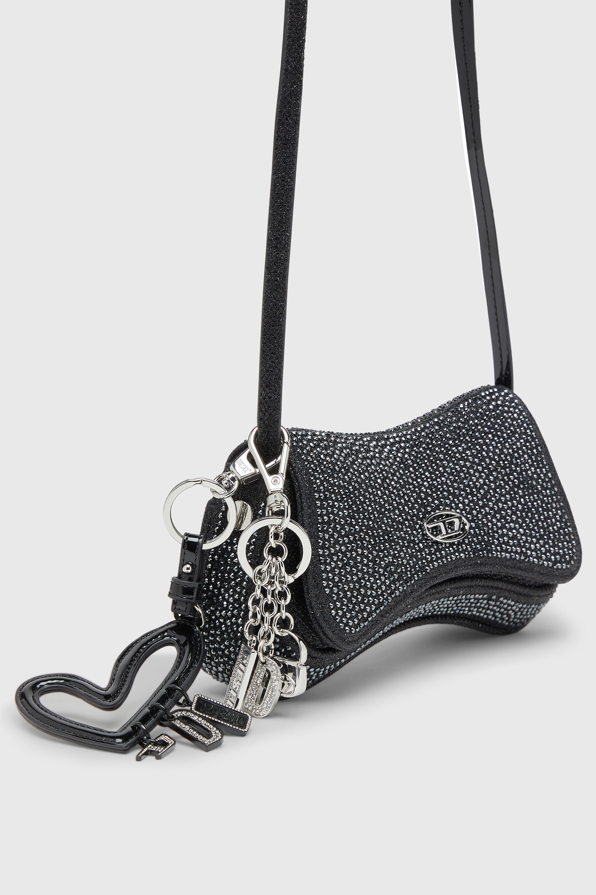 Diesel - MULTI II, Damen Herzf&ouml;rmiger Anh&auml;nger mit gl&auml;nzendem Finish in Schwarz - 2