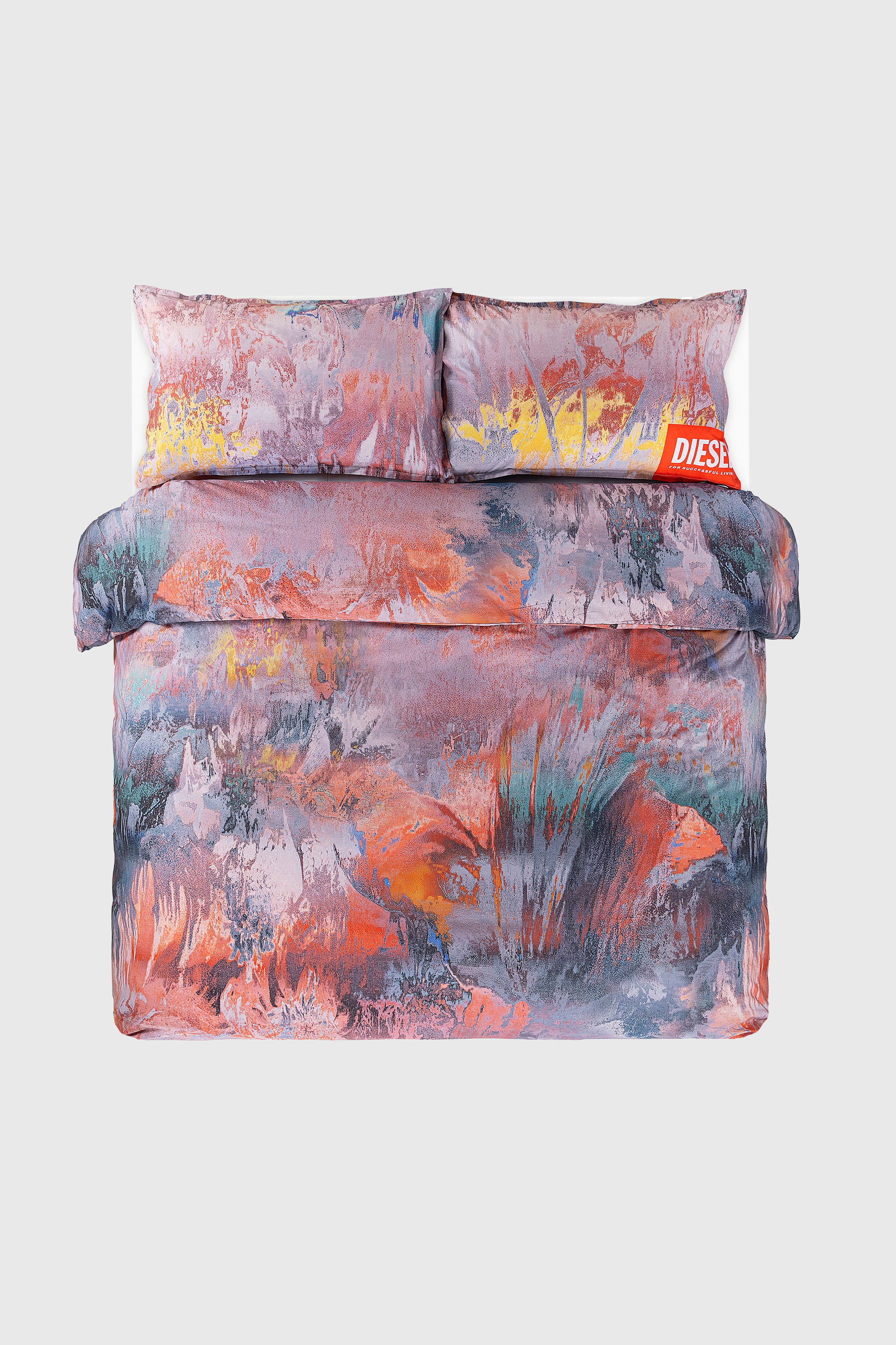 Diesel - 1018098  ACID FLOWERS PERCALE DUVET COVE, Unisex Perkal-Bettw&auml;sche-Set f&uuml;r Queen-Size-Bett in Bunt - 1