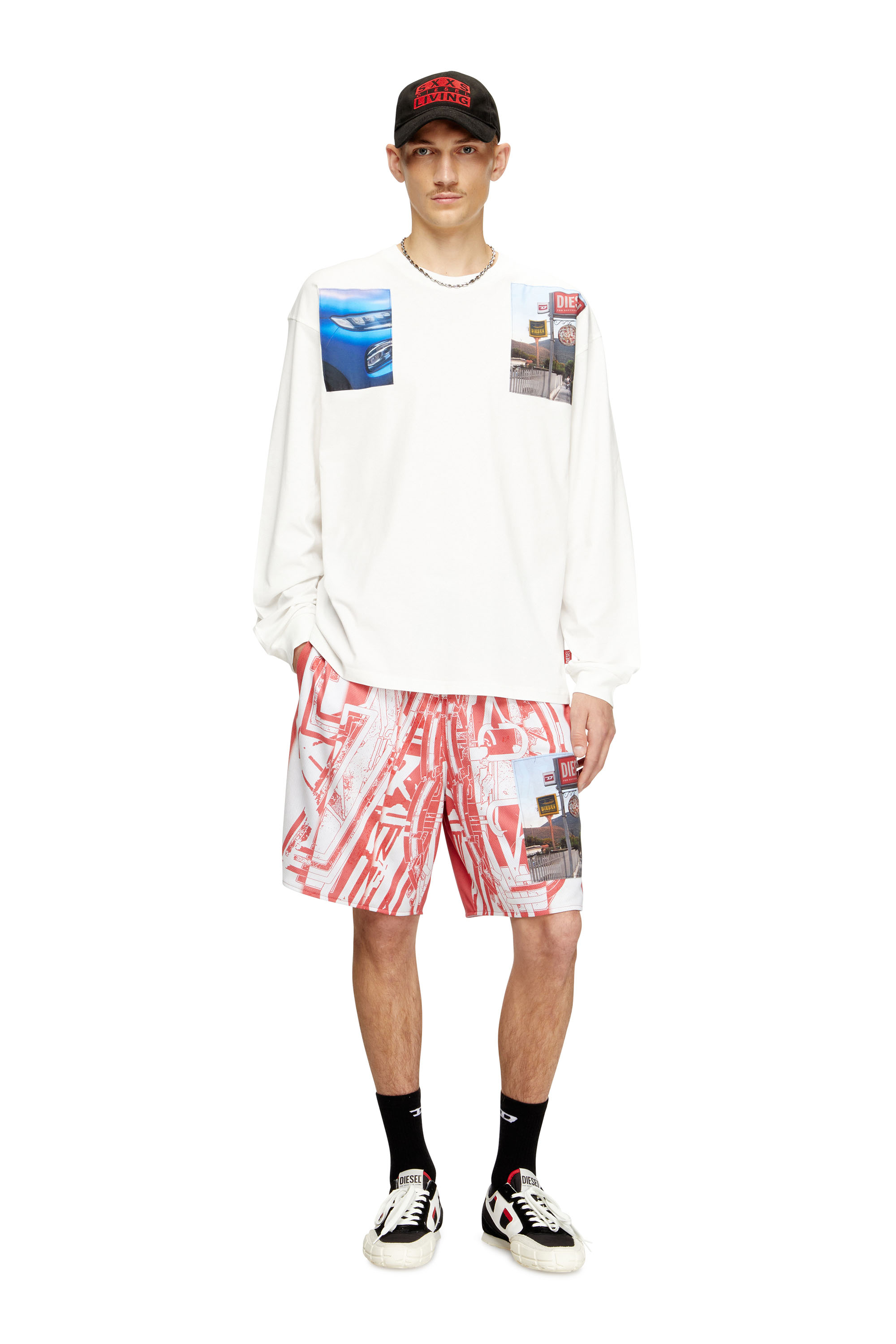 Diesel - T-BOXT-LS-T5, Herren Langarm-T-Shirt mit Logo-Foto-Patches in Weiß - 2