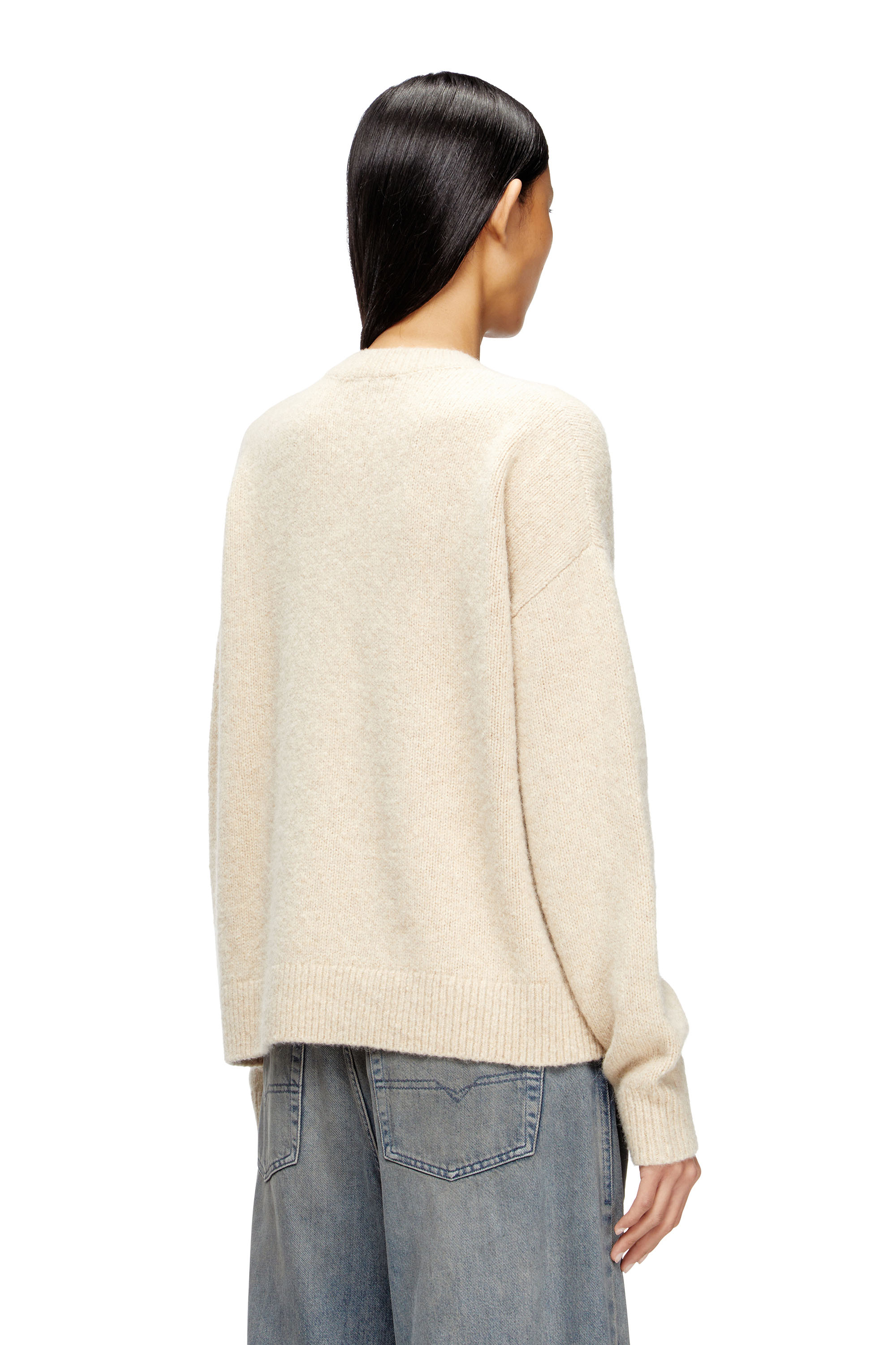 Diesel - M-AREETA, Damen Pullover aus Woll- und Alpakamischung in Beige - 4