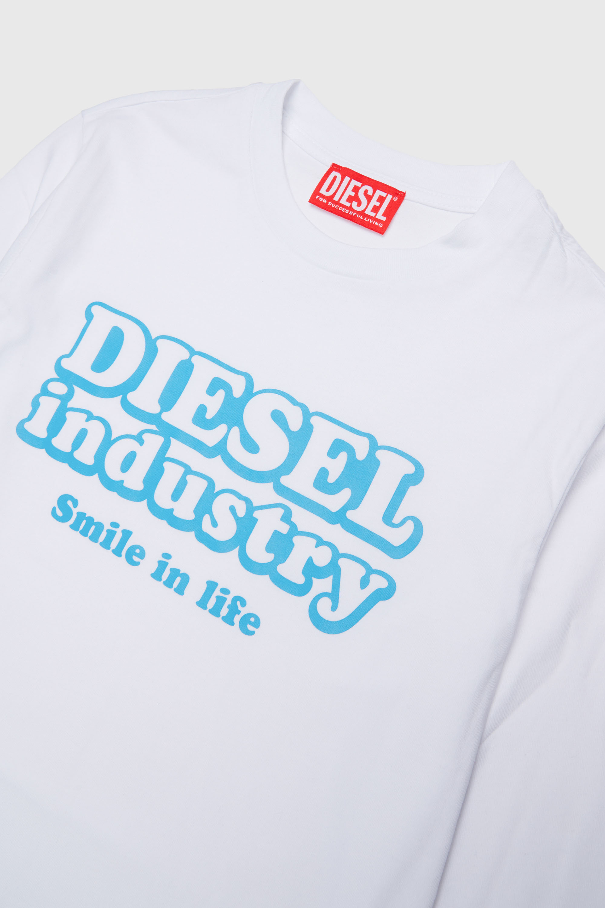 Diesel - TLODIMLS OVER, Herren Langarm-T-Shirt mit Diesel Industry Print in Wei&szlig; - 3