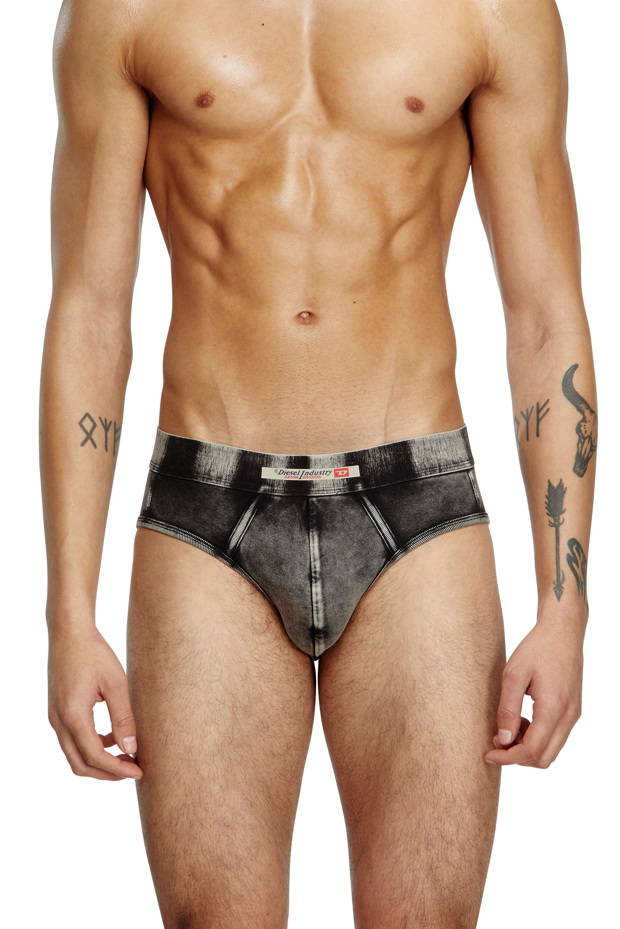 Diesel - ANDRE-DNM, Herren Briefs mit Denim-Effekt in Schwarz - 2