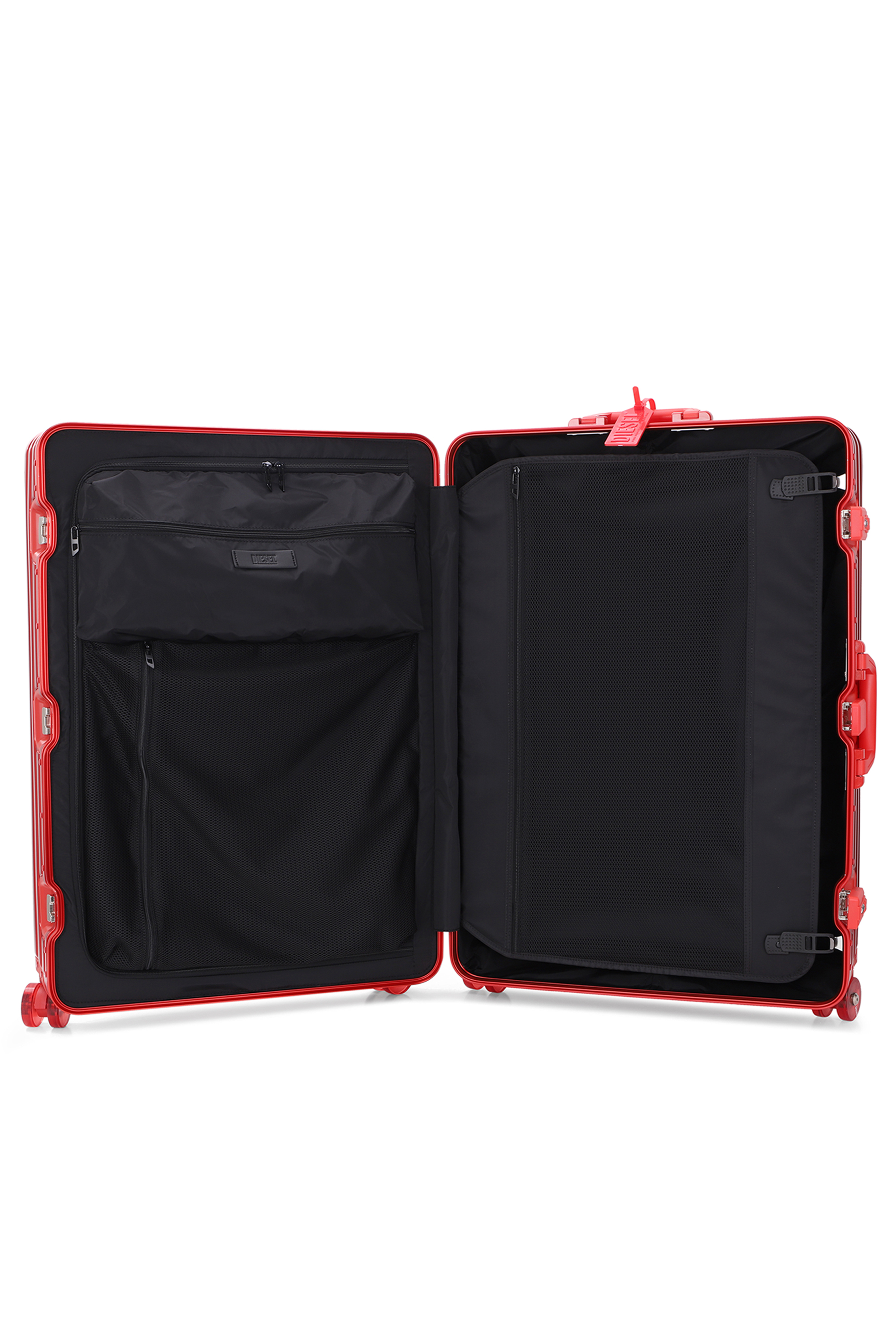 Diesel - DIESEL ALUMINUM TROLLEY- DSL002, Unisex Koffer aus Aluminium Gr&ouml;&szlig;e L in Rot - 4