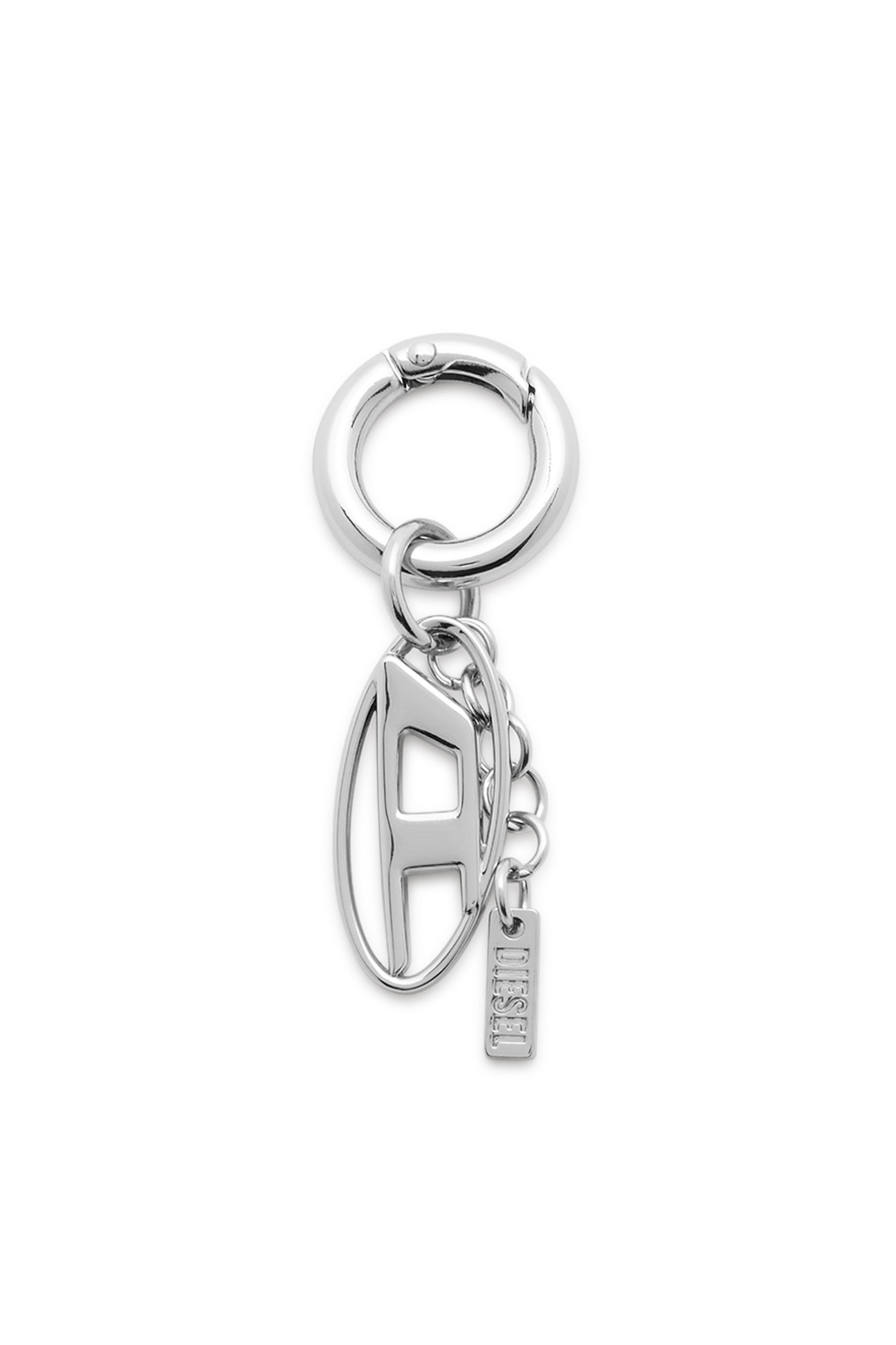 Diesel - CHARM-OVAL D, Unisex Metallschl&uuml;sselanh&auml;nger mit ovalem D-Anh&auml;nger in Silber - 2