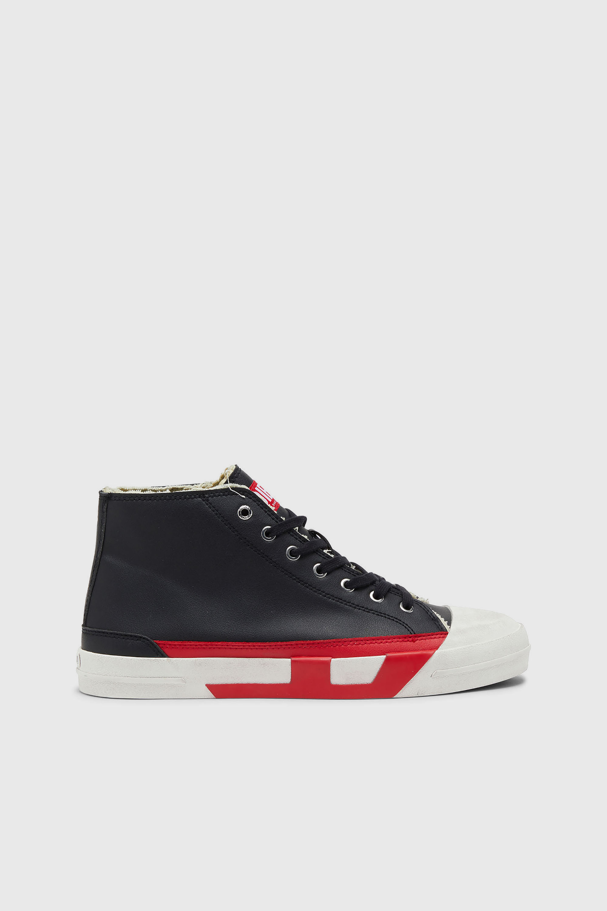 Diesel - S-D-VERSE MID II, Herren S-D-Verse- Vulkanisierte Schuhe mit D-Logo in Schwarz/ Rot - 1