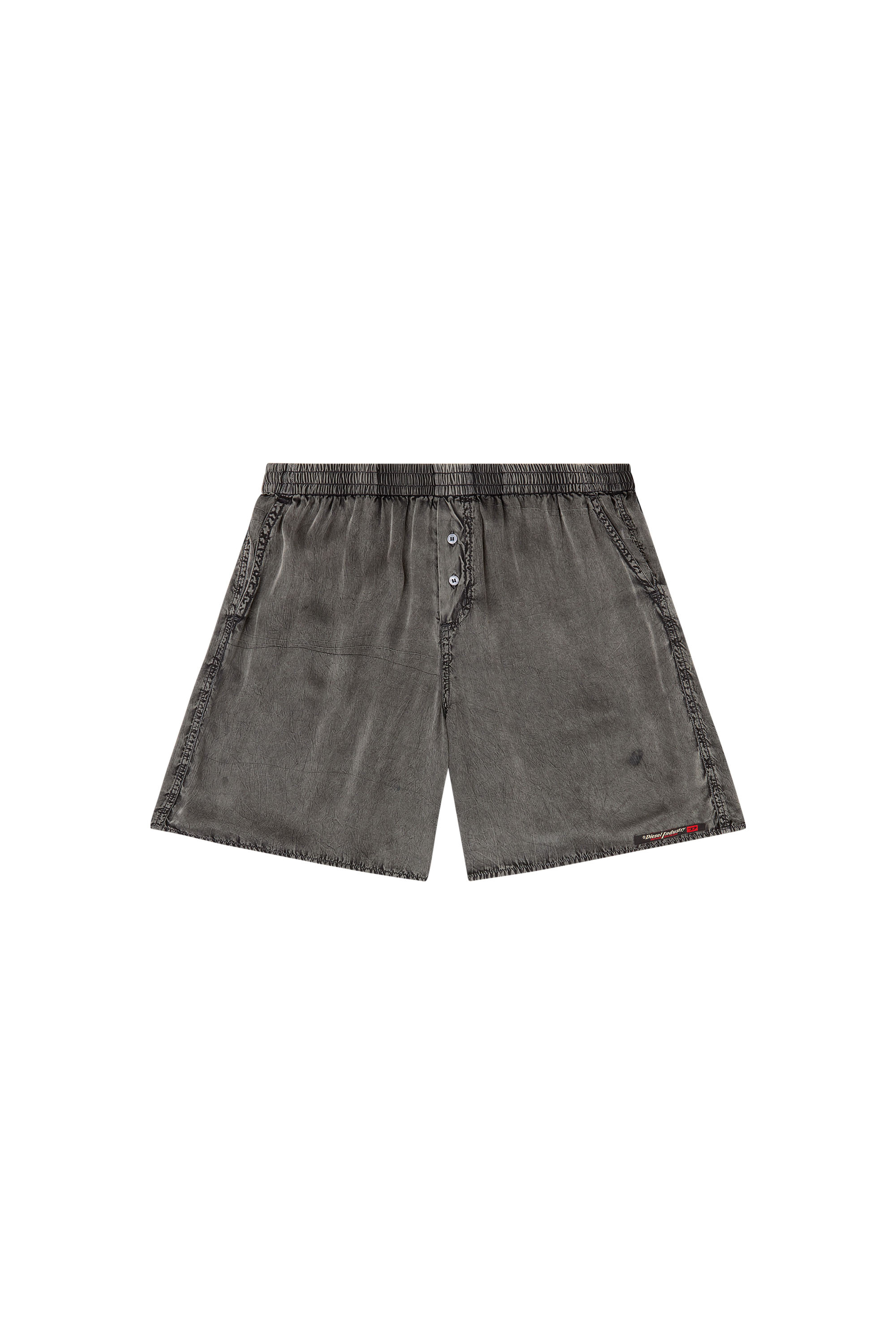 Diesel - SILVO-DNM, Herren Extra-long boxer shorts with denim effect in Dunkelgrau - 4