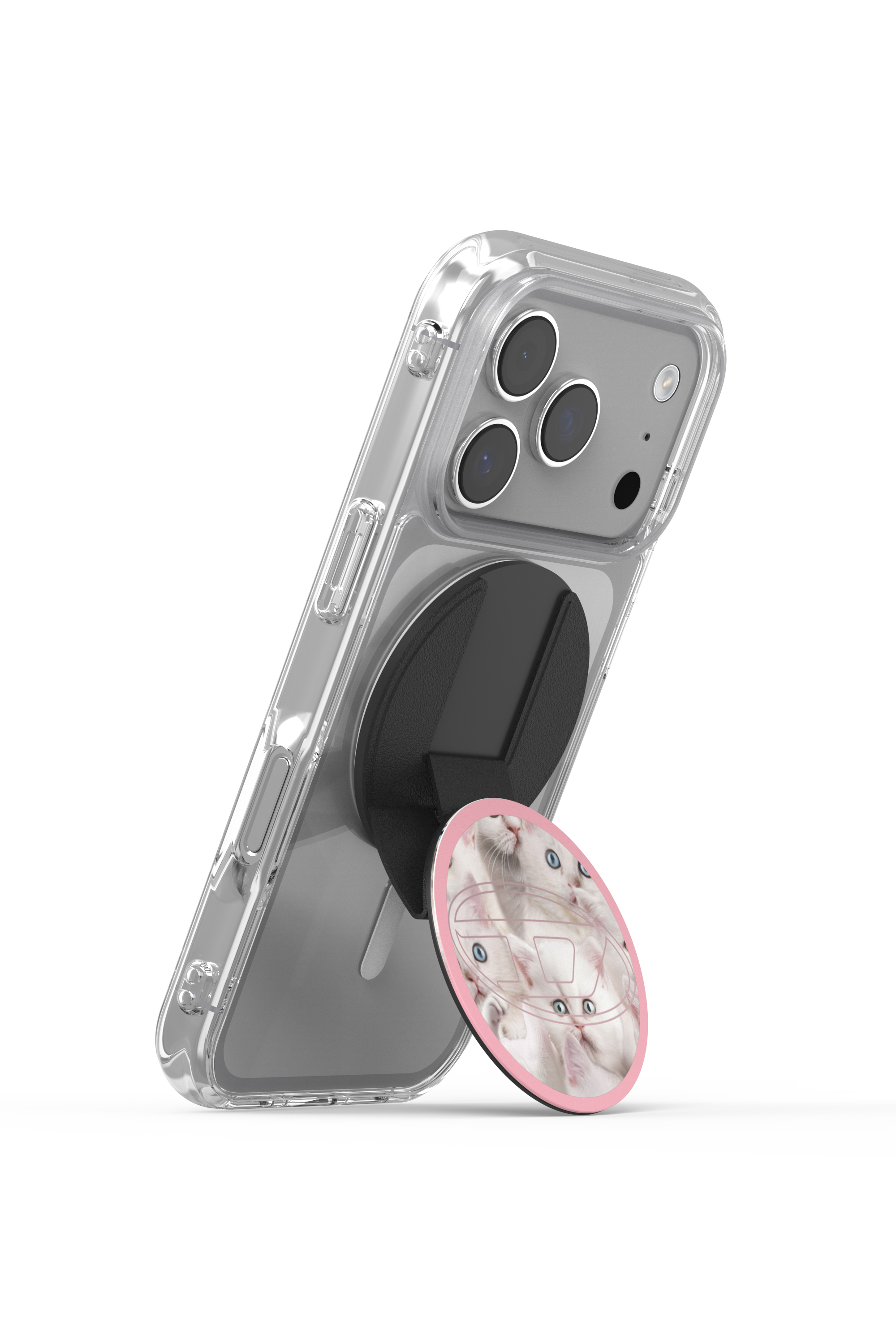 Diesel - 60452  GRIP CASE, Unisex Oval D Cats Magsafe Gripstand in Rosa - 5