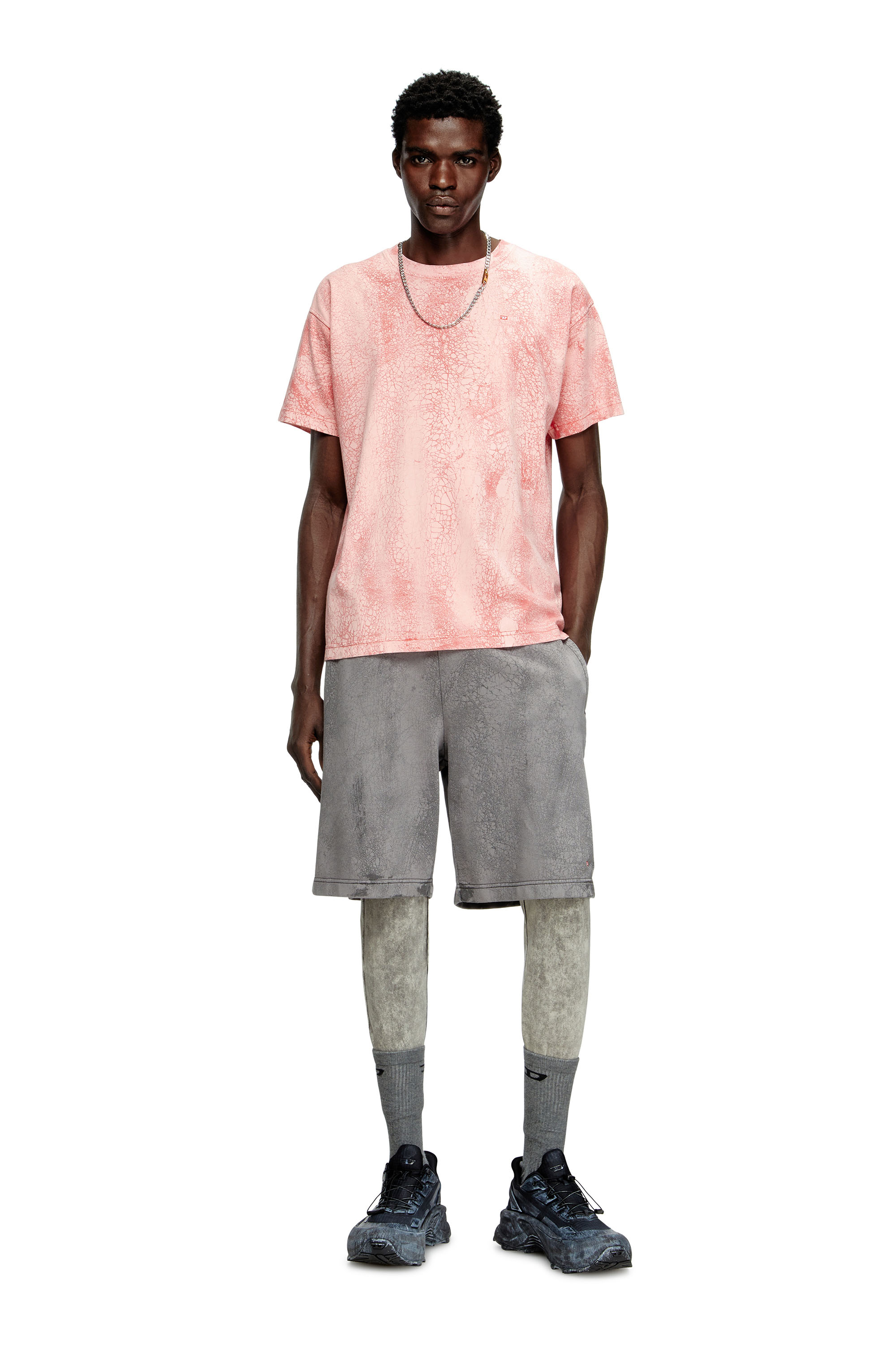 Diesel - T-NORM-T8, Herren T-Shirt aus gewachstem Jersey in Rosa - 2