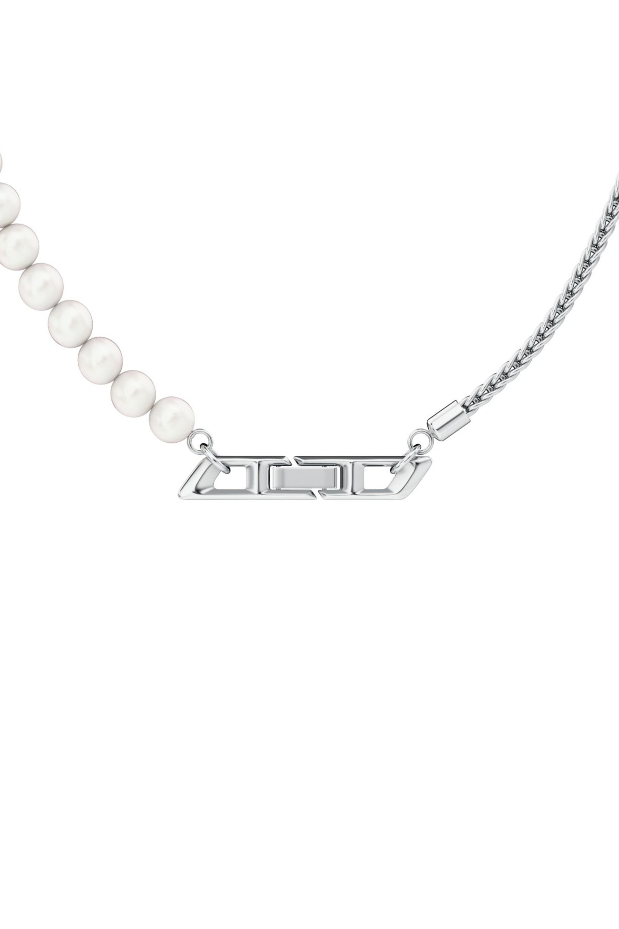 Diesel - DL1369040 STERLING SILVER JEWEL, Unisex Halskette aus Sterlingsilber und Perlen in Silber - 2