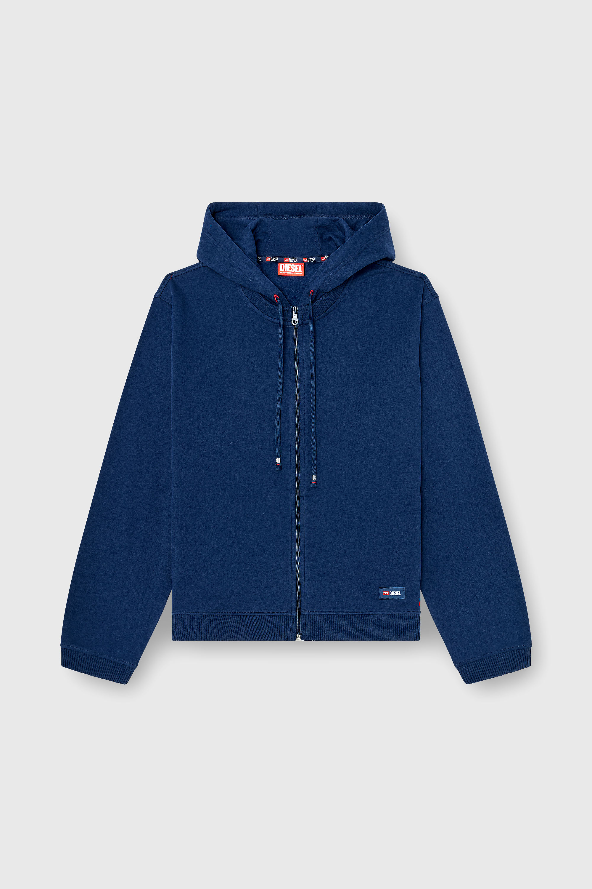 Diesel - JOY-D-CORE, Herren Kapuzenpullover aus aufgerauter Baumwollmischung in Blau - 2