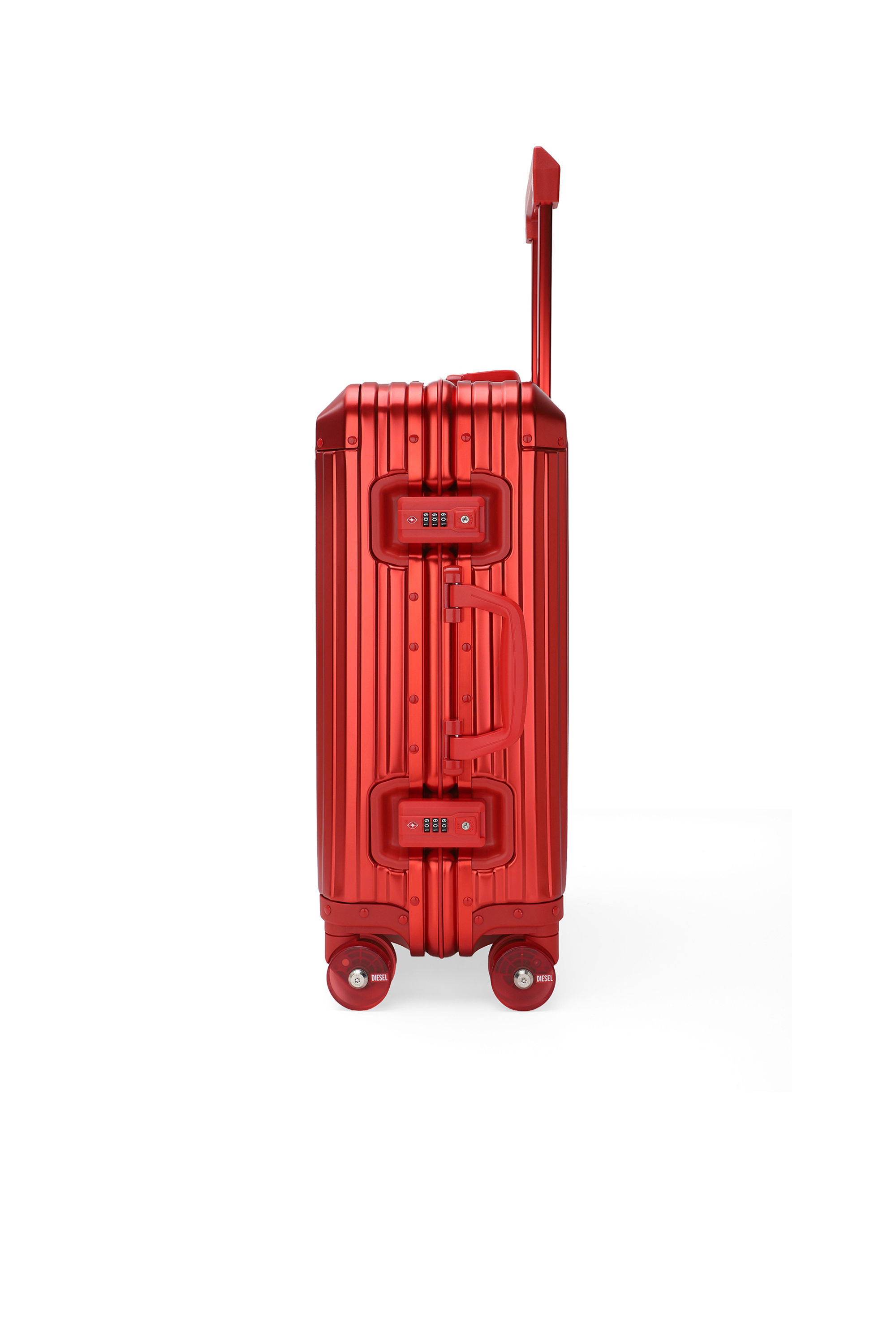 Diesel - DIESEL ALUMINUM TROLLEY- DSL002, Unisex Koffer aus Aluminium Gr&ouml;&szlig;e S in Rot - 4
