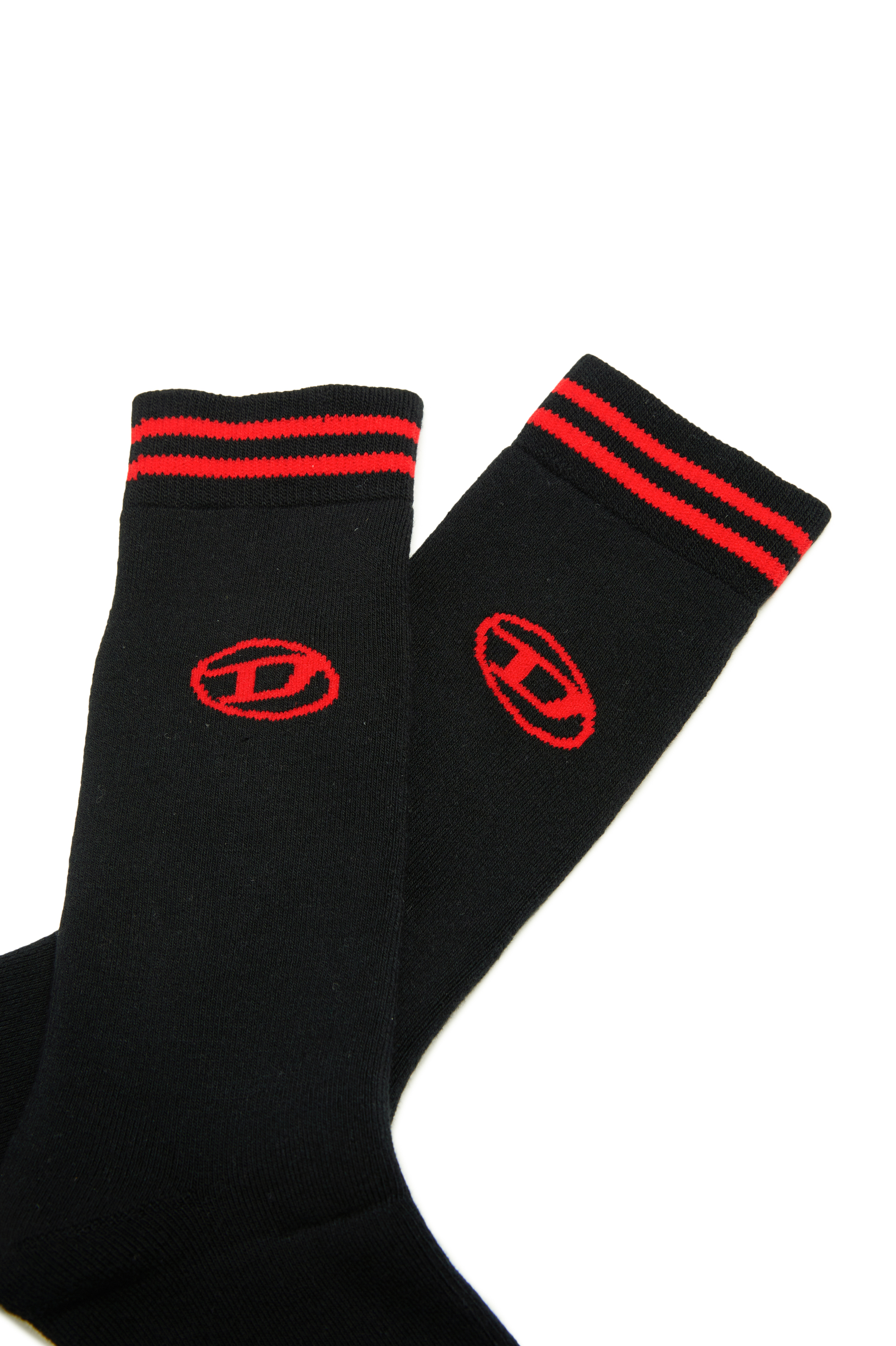 Diesel - ZANICBIPACK, Unisex Socken im Zweierpack mit Oval D-Logo in Schwarz/Weiss - 3