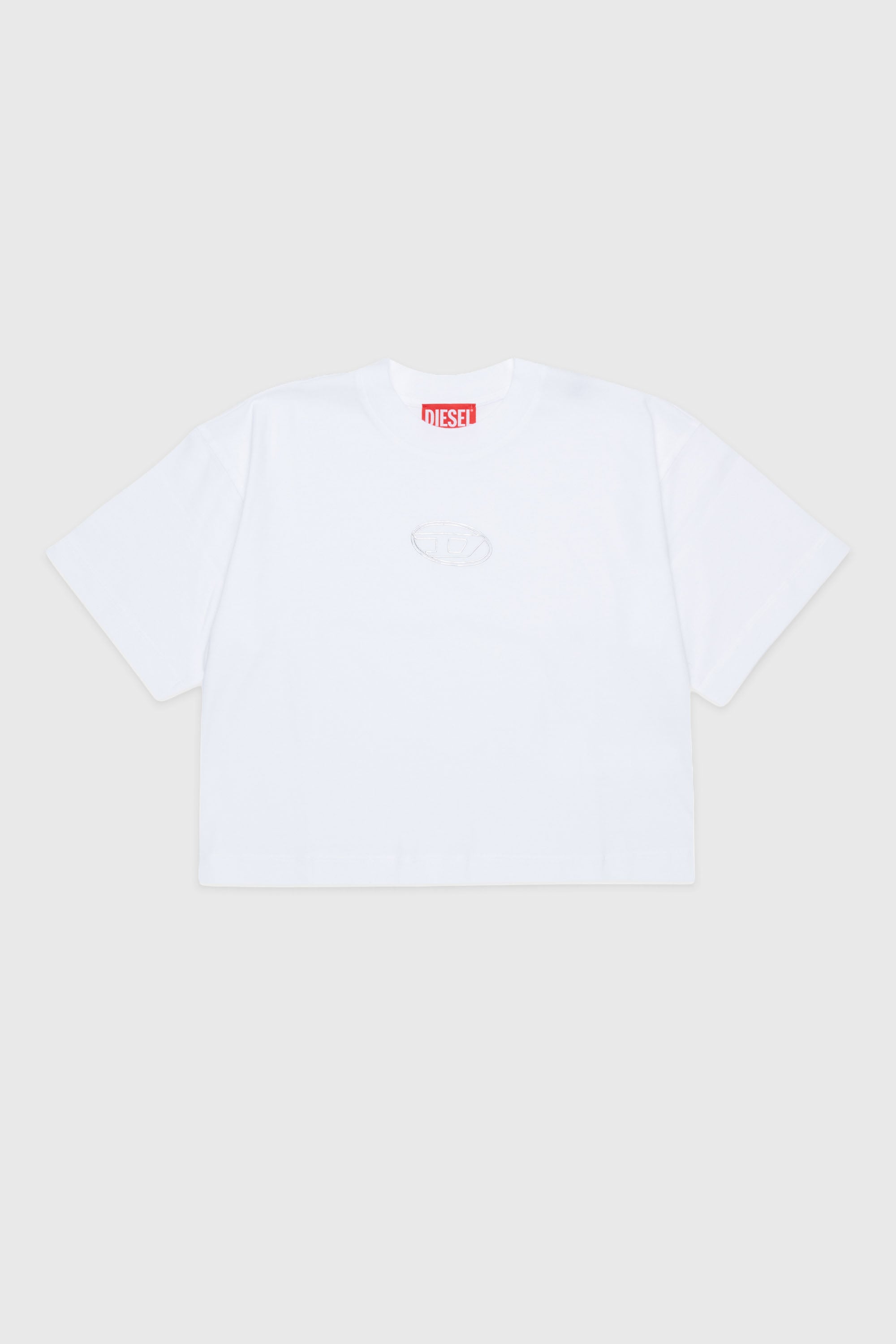 Diesel - TLIXIN, Damen Cropped T-shirt mit Oval D Logo in Wei&szlig; - 1