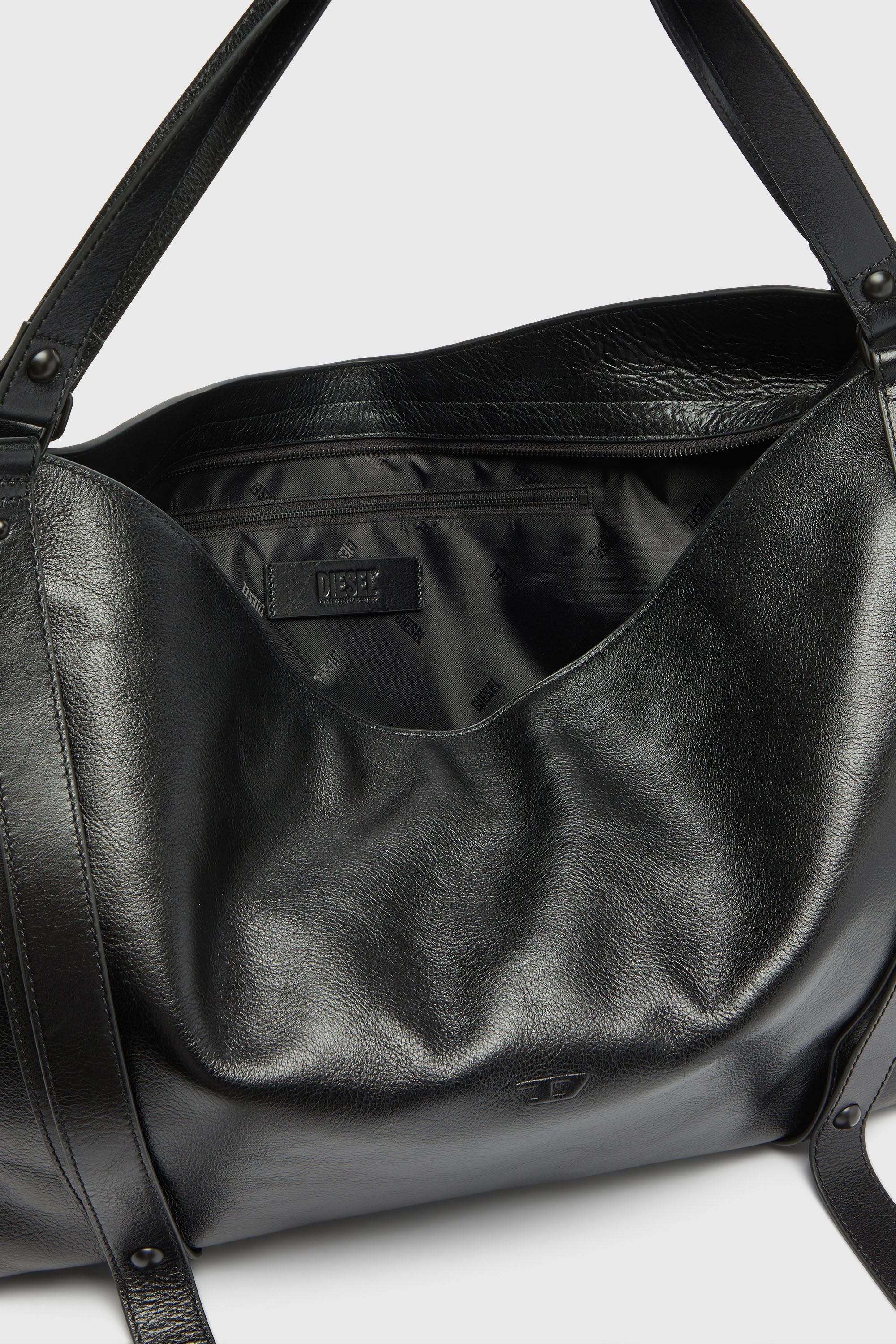 Diesel - D-ONE DUFFLE 48H, Unisex D-One-Duffle-bag aus Leder in Schwarz - 3
