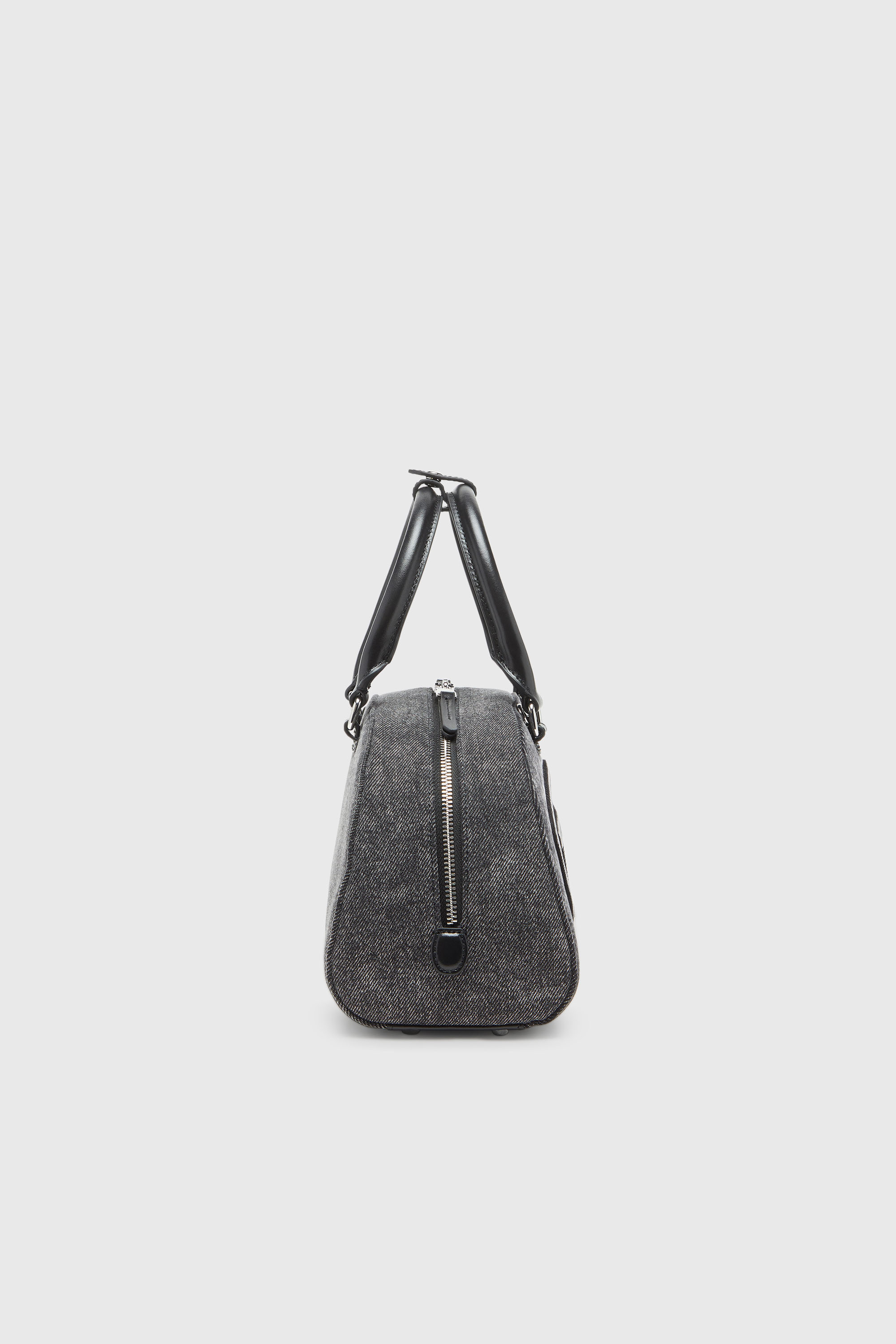 Diesel - 1DR DOME TOP HANDLE, Damen 1DR Dome-Bowlingtasche aus gewaschenem Denim in Grau - 5