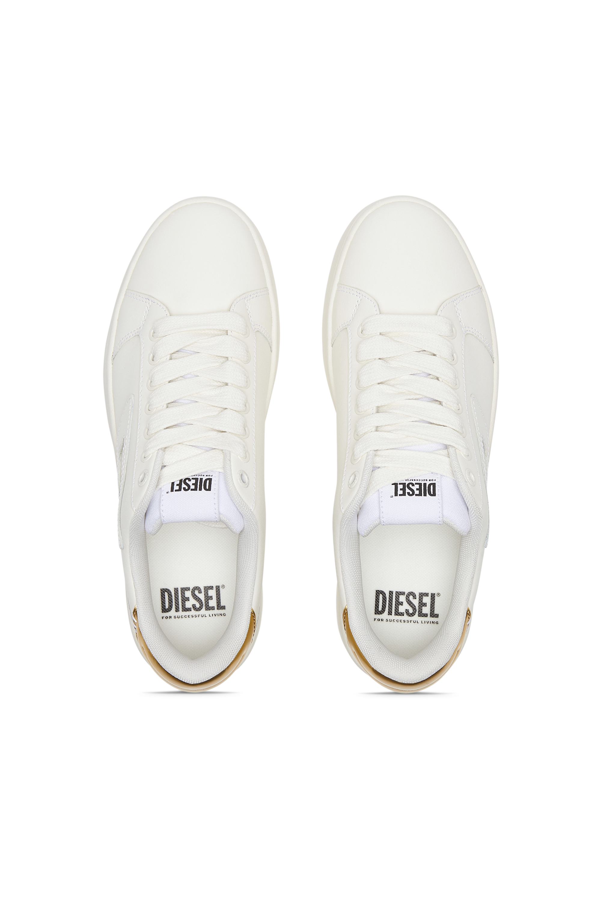 Diesel - S-ATHENE BOLD W, Damen S-Athene Bold-Low Top-Sneakers mit Flatform-Sohle in Gold/Wei&szlig; - 4