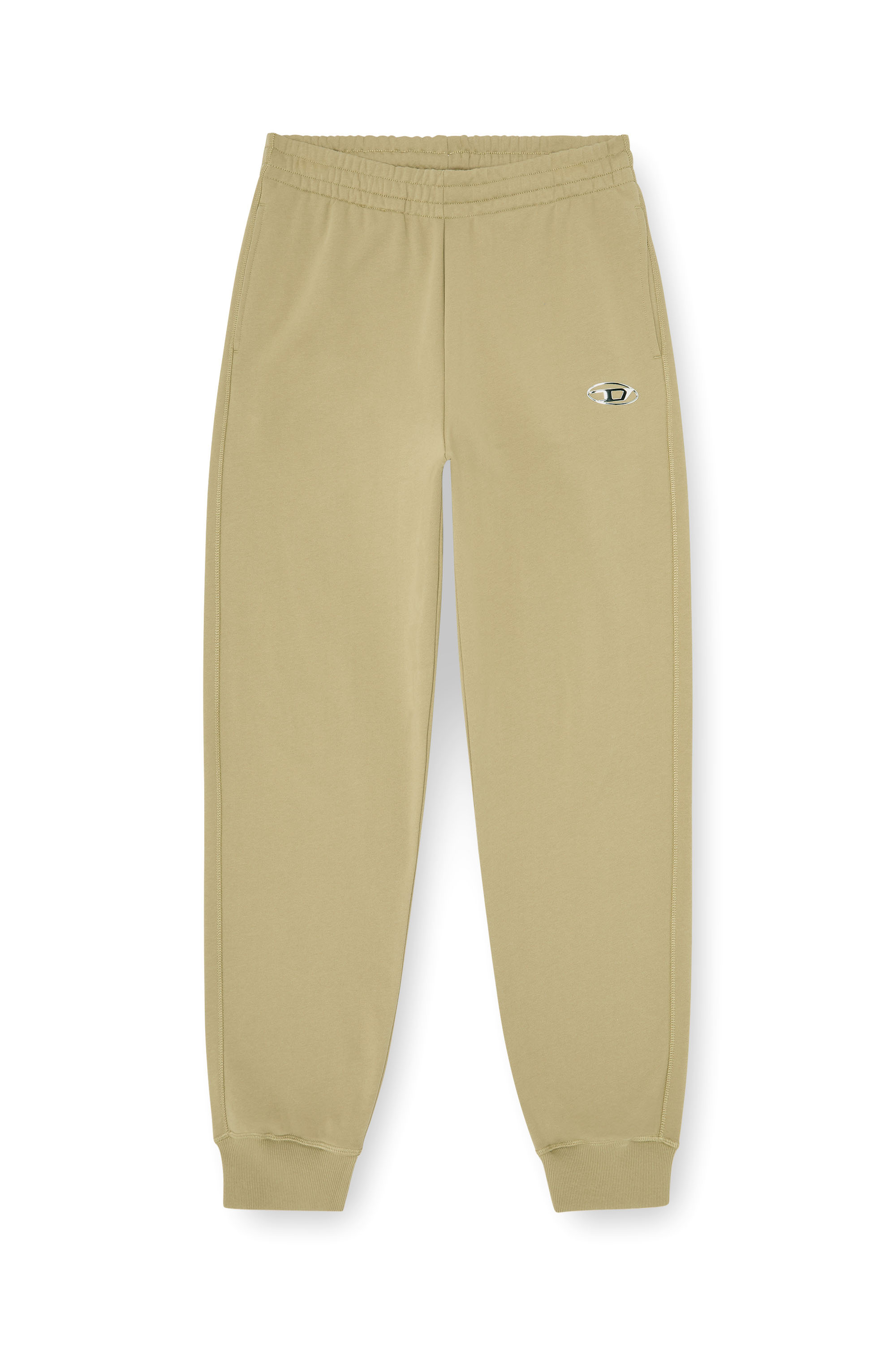 Diesel - P-MARKY-IOD, Herren Baumwollsweatpants mit metallischem Oval D in Beige - 4