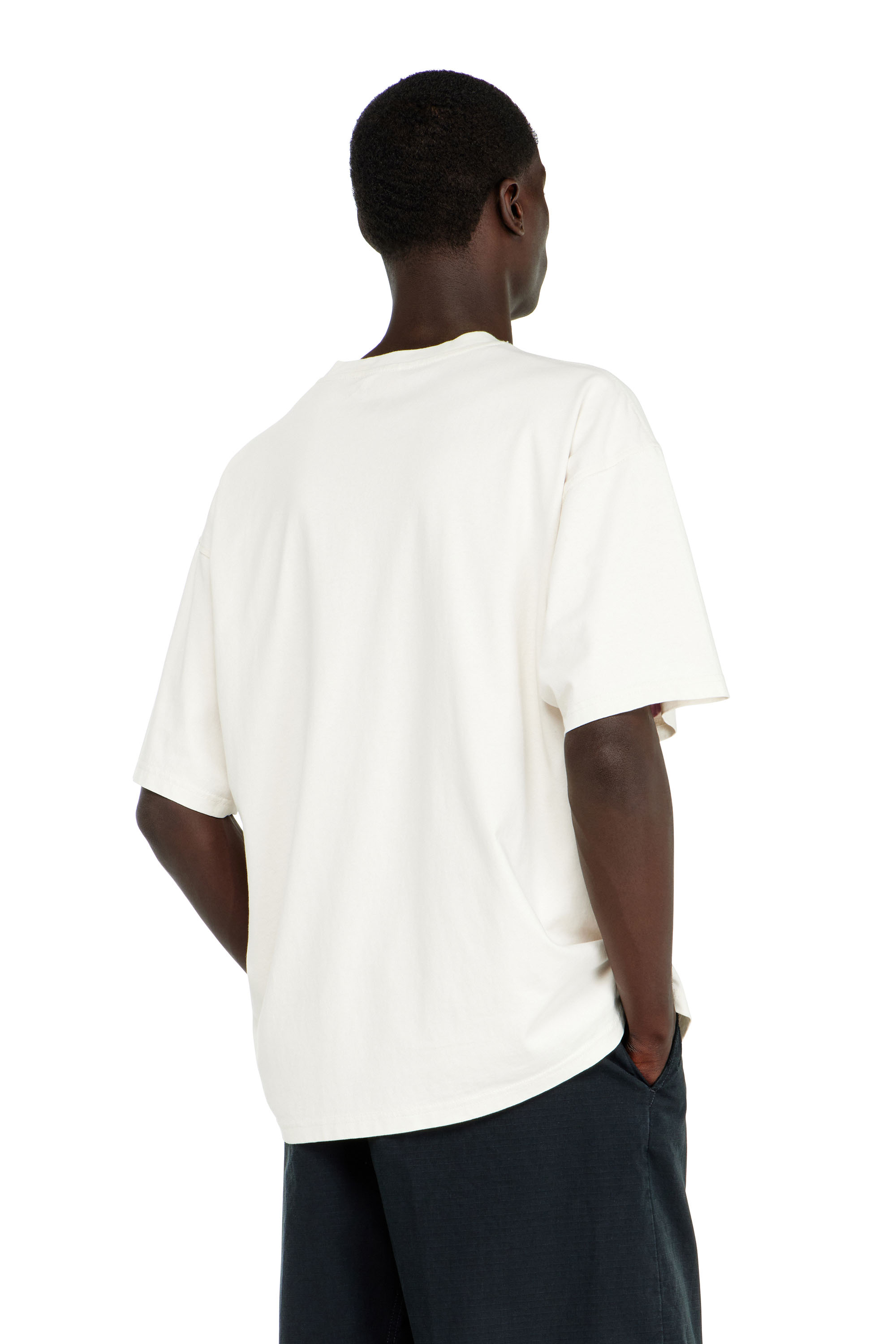 Diesel - T-BOXT-N14, Herren T-Shirt mit beflocktem Distressed-Logo in Wei&szlig; - 4