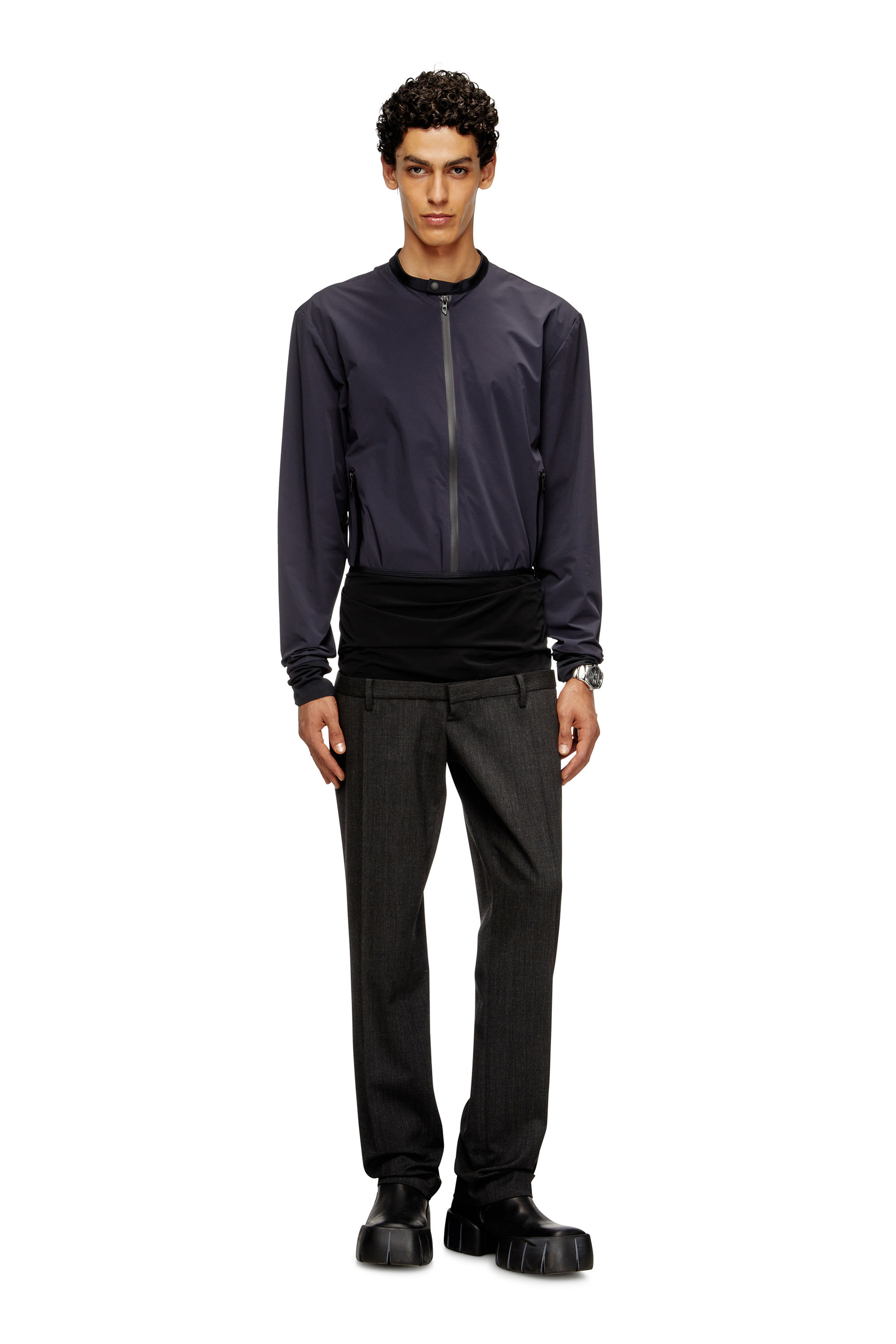 Diesel - J-DOMNALL-NY, Herren Jacke aus Bi-Stretch-Nylon in Dunkelblau - 1